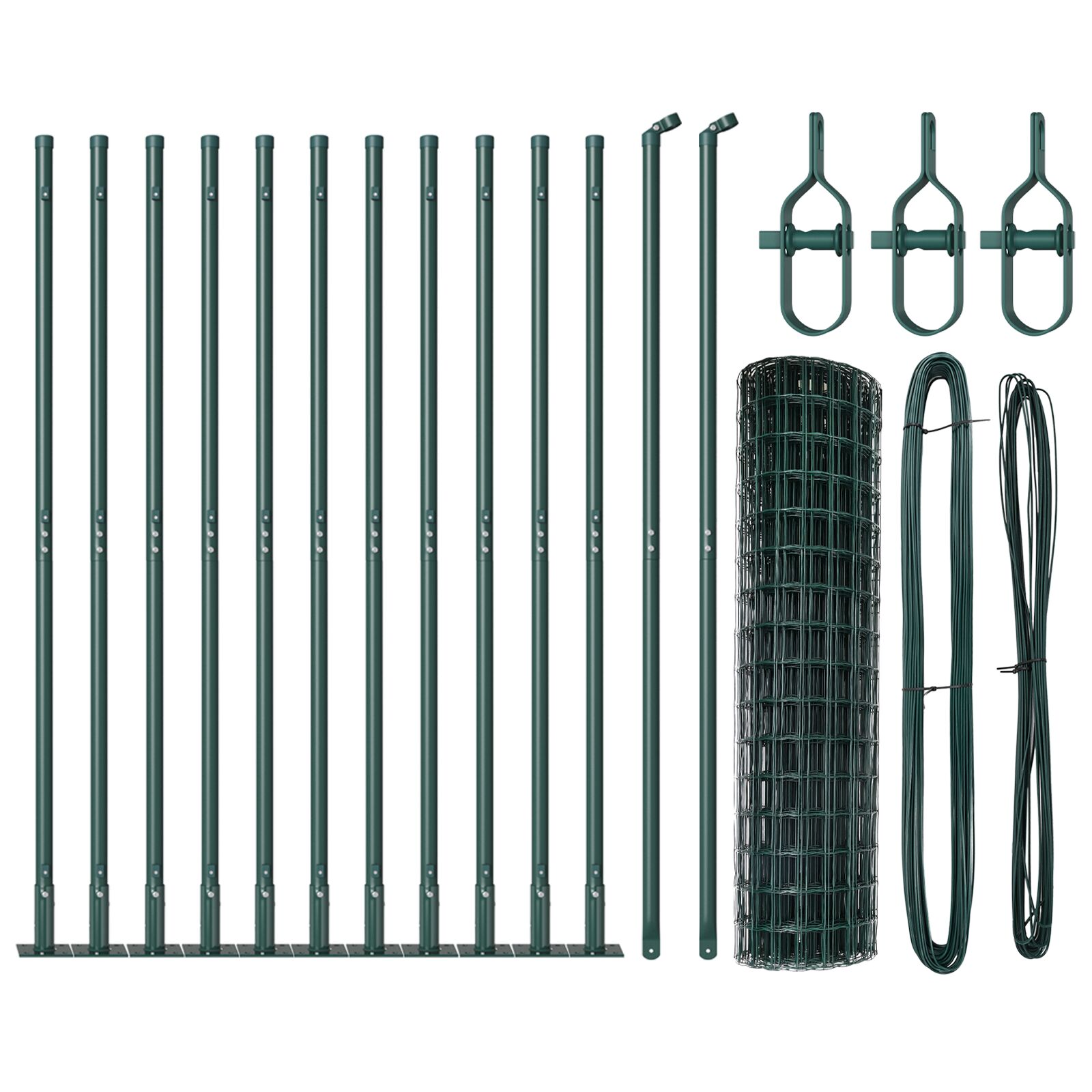 vidaXL Euro Ograda Set od 2 Zelena Čelik s PVC premazom 25 x 1,2 m