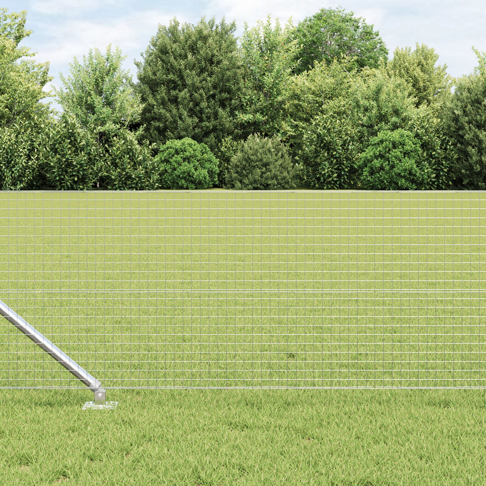 VidaXL zavarena žičana ograda s 13 cijevi s šiljcima, 0.5x100 m, pocinčani čelik
