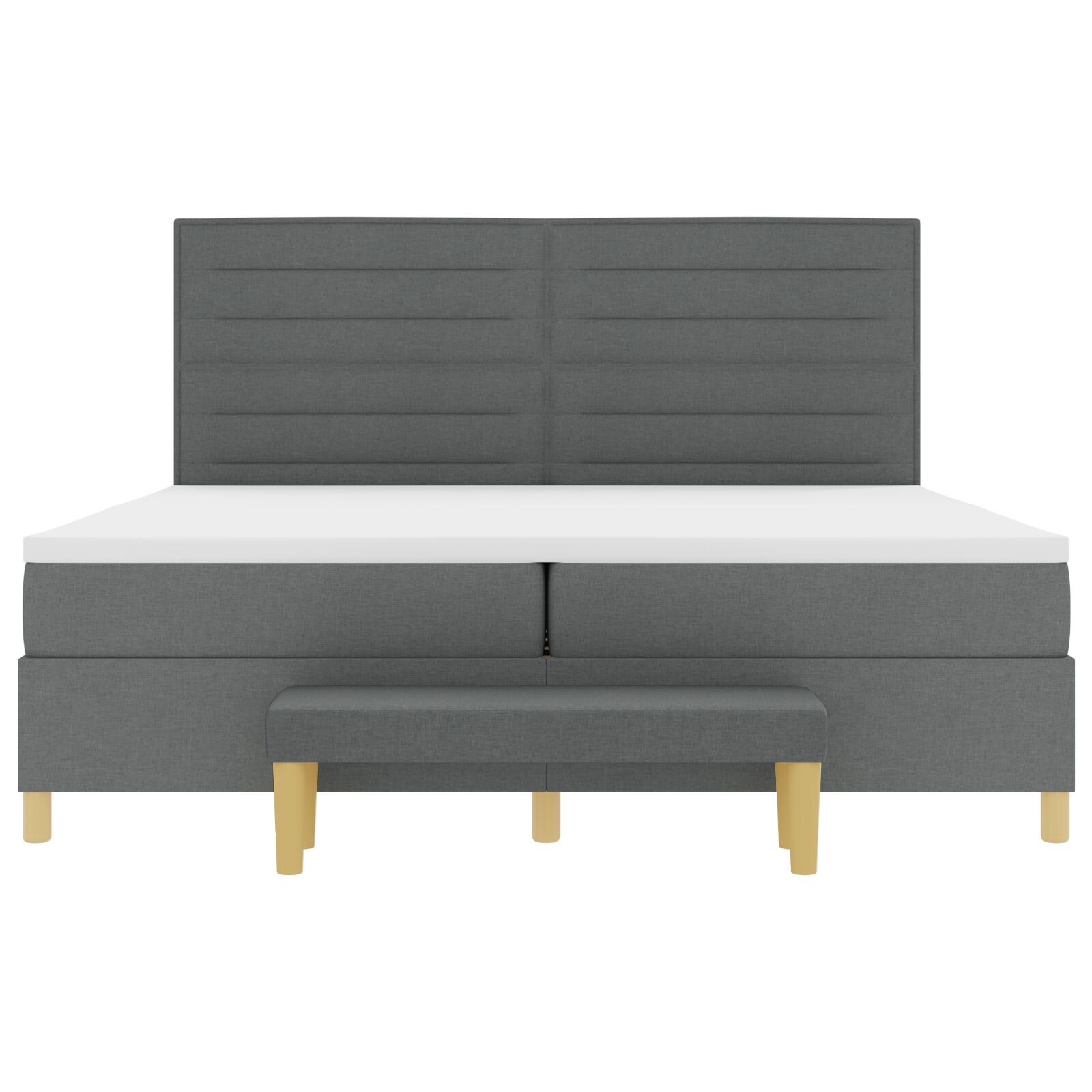 Boxspring Ágy Matrac & Padló Szürke 200x200 cm Szövet 