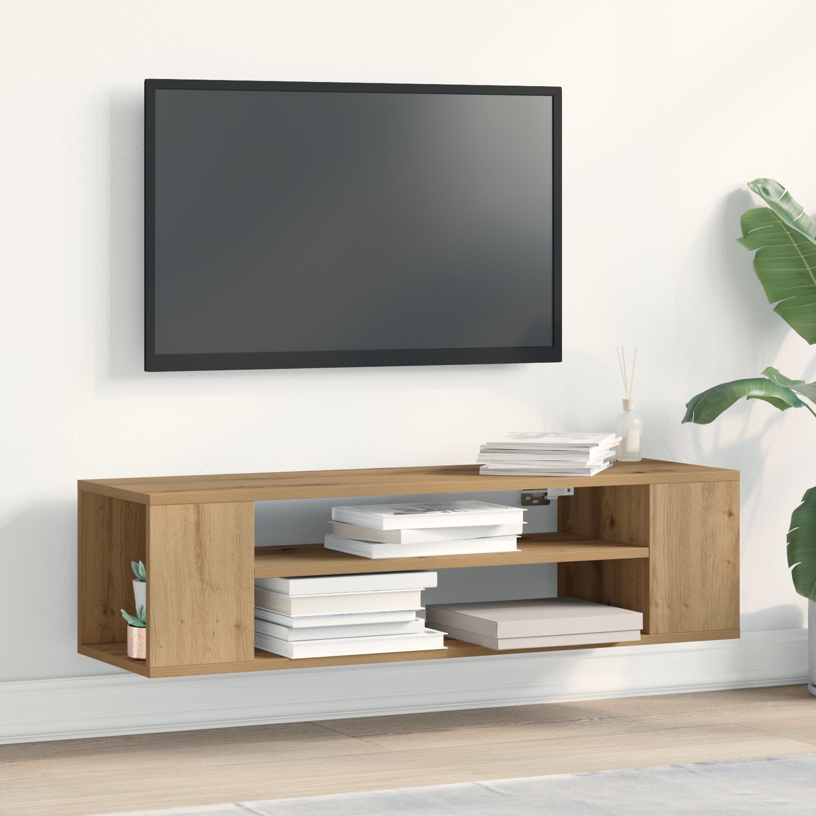 vidaXL TV-Kommode Artisan Eiche Holzwerkstoff 100x30x26.5 cm TV-Kommode