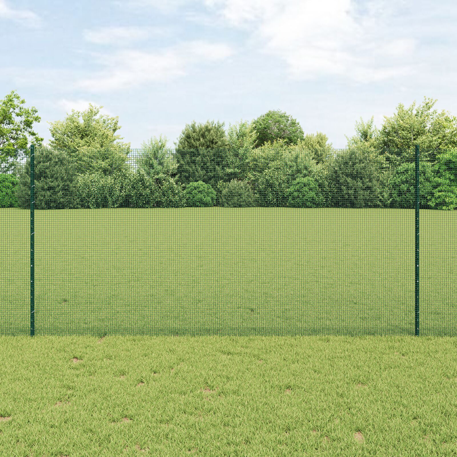 VidaXL ograda od zavarene žice s 22 U nosača Zelena 1.2x50 m čelik