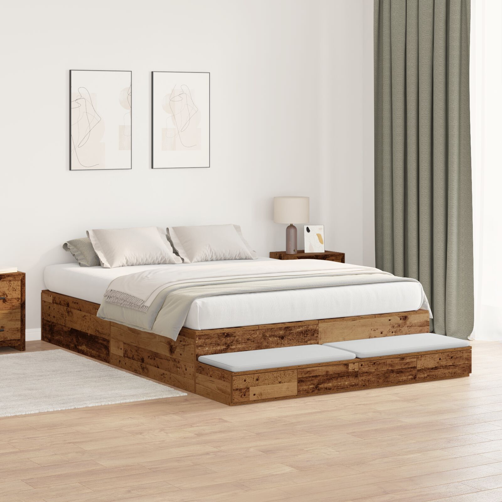 Krevet s prostorom za pohranu Staro drvo 140x200 cm