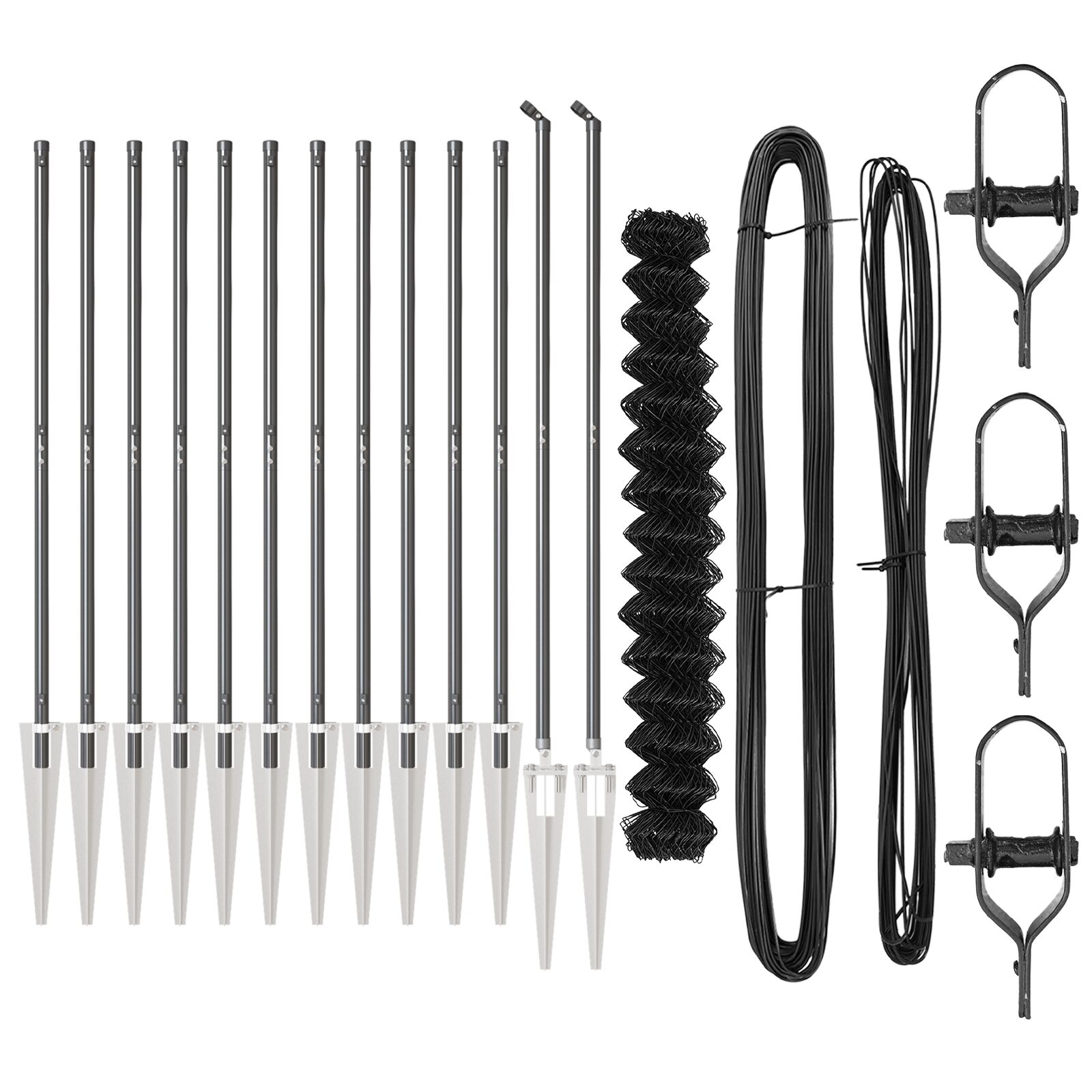 vidaXL Ograda od lančanog linka Set od 2 Siva Čelik 25 x 1.5 m