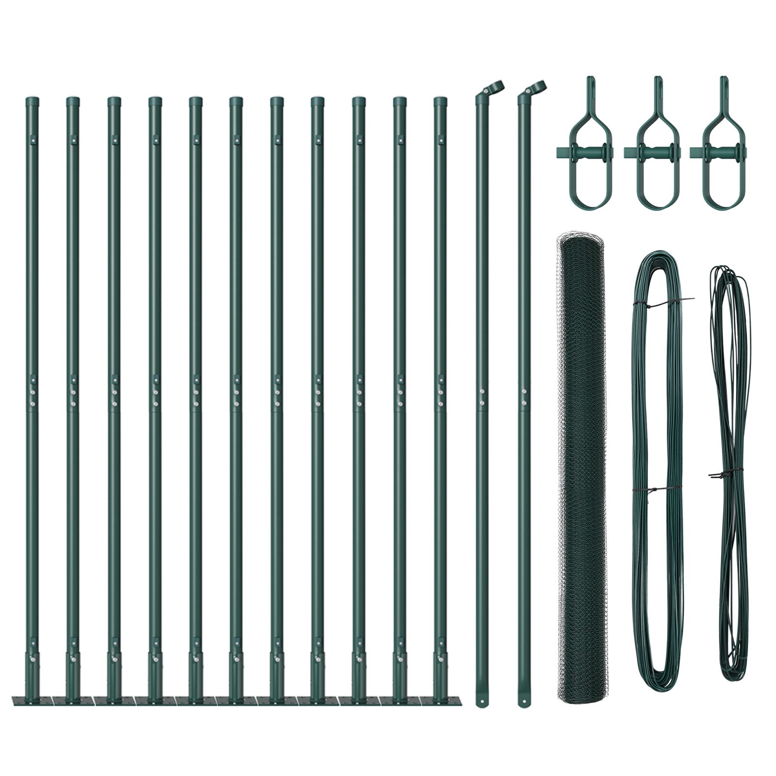 vidaXL Set ograde Set od 2 Zelena Metal, PVC 25 x 1,5 m Izdržljivo