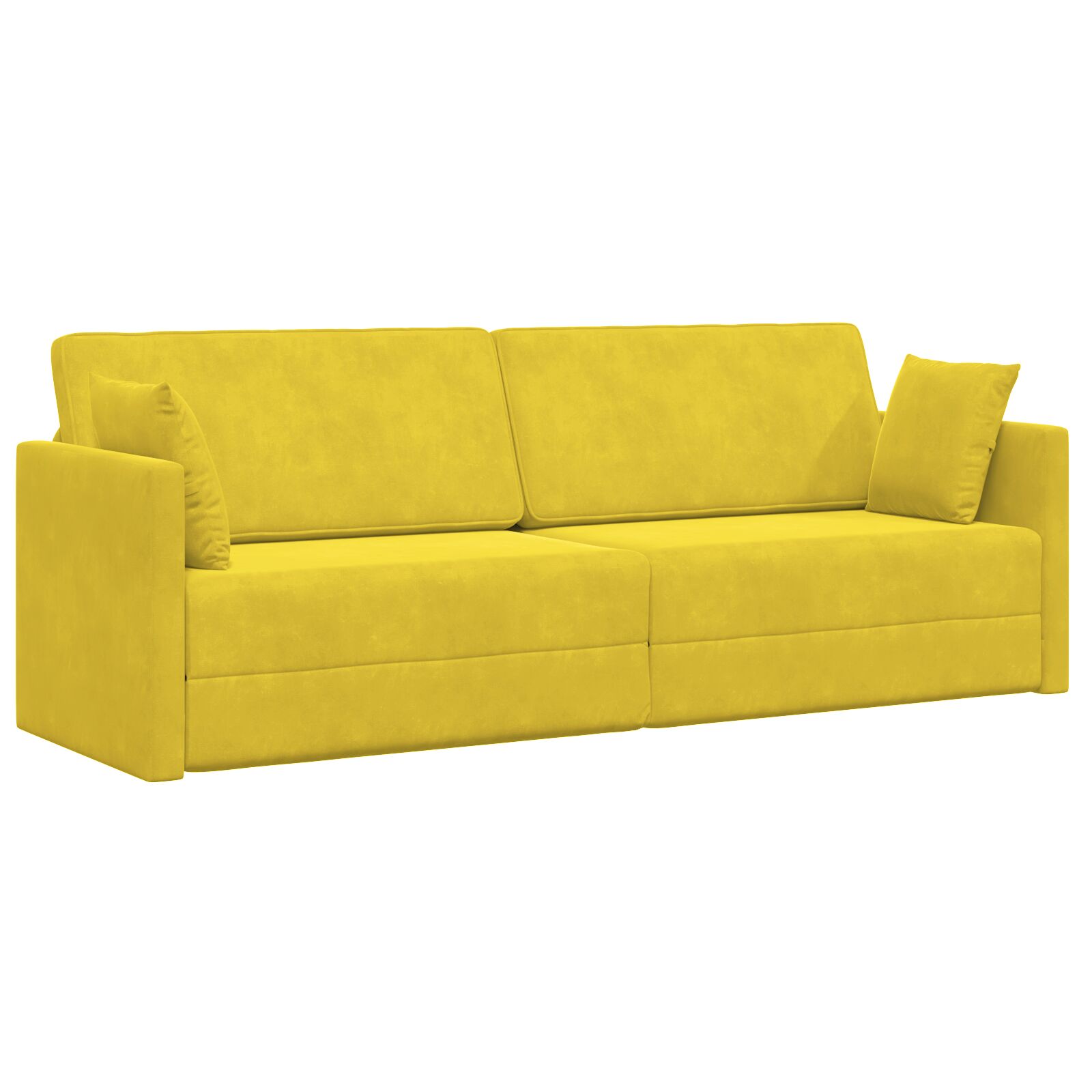 vidaXL Kauč na razvlačenje 2-u-1 Žuti 213x144x60 cm Velvet