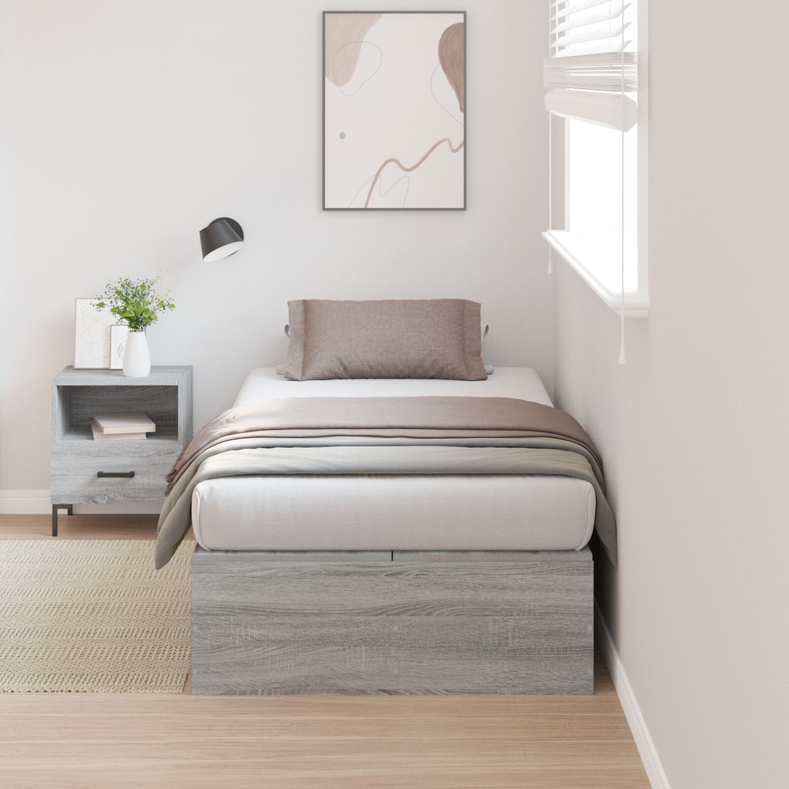 Krevet s prostorom za pohranu Sivi Sonoma 80x200 cm