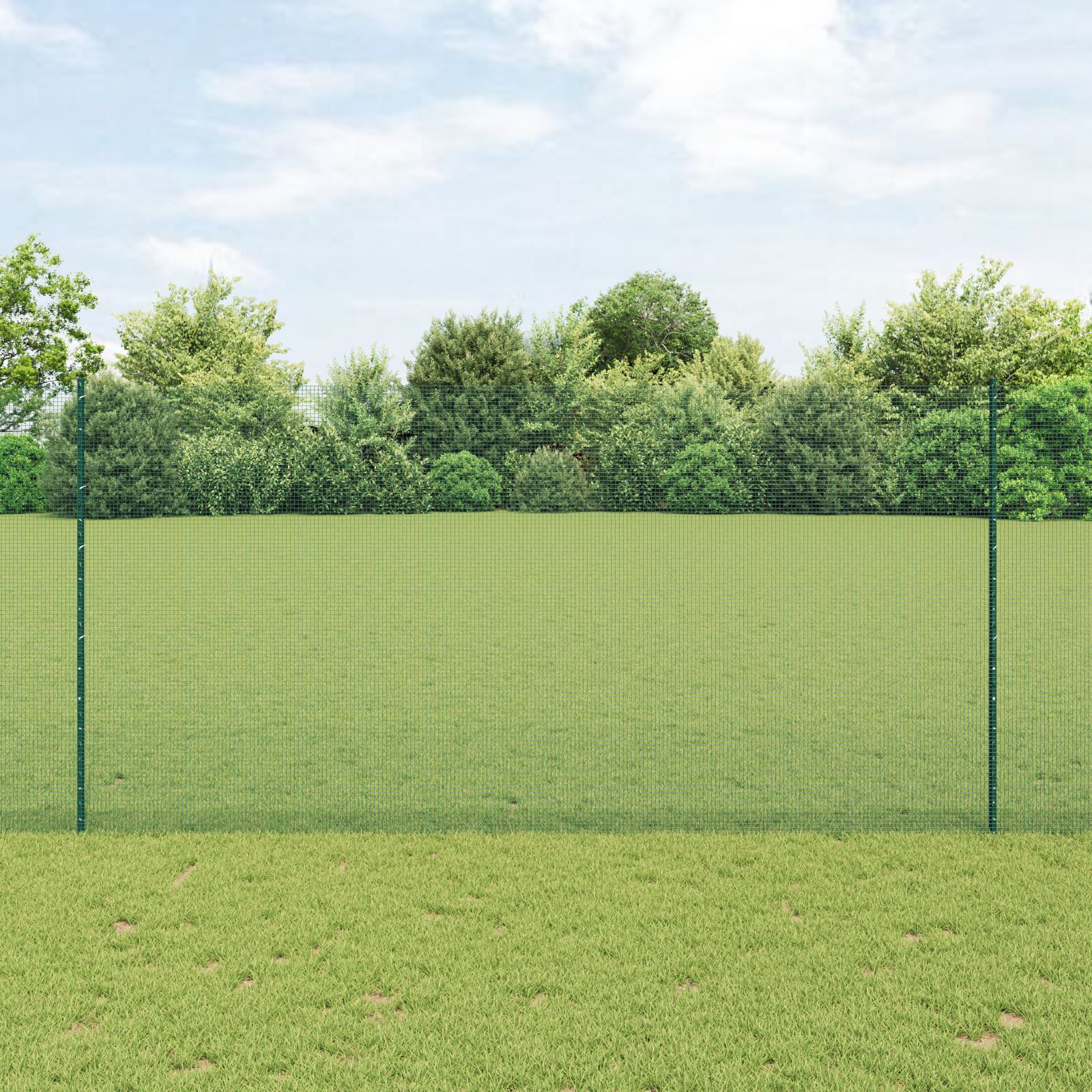 vidaXL varena žičana ograda s 22 U stuba Zelena 1.5x50 m Čelik