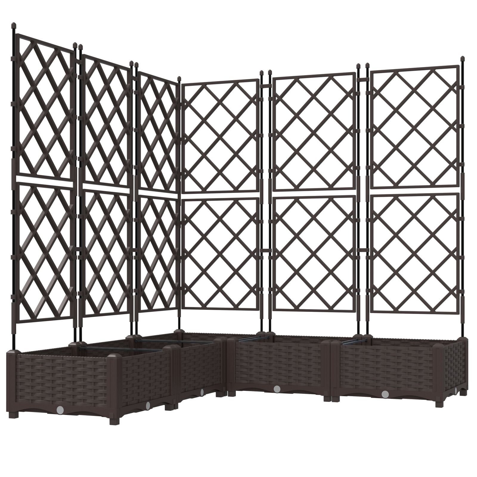 vidaXL Jardinière cu perete vertical 5 piese Maro 120x120x125,5 cm