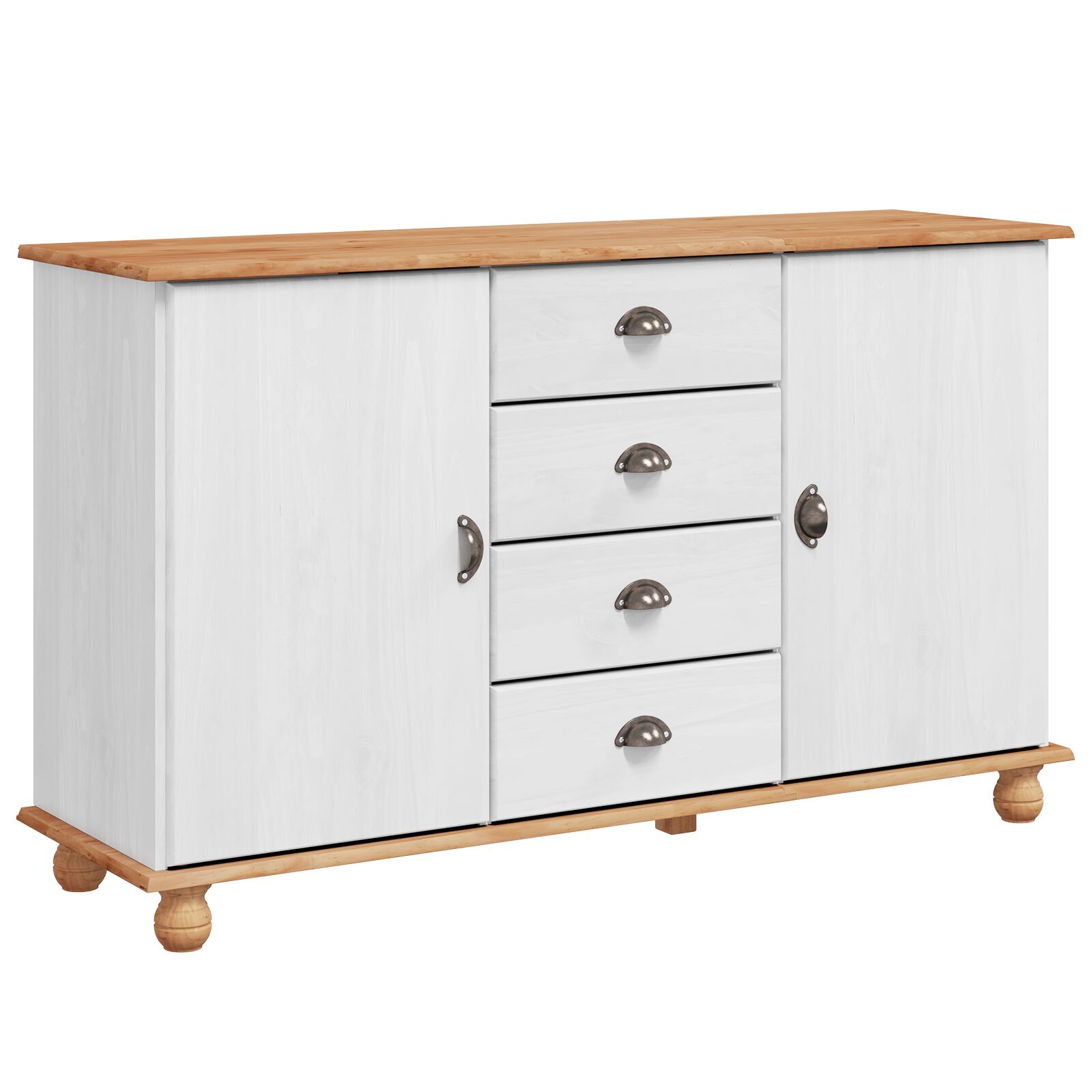 vidaXL Sideboard 'ASKIM'bijeli 133.5x40x79 cm čvrsto drvo bor
