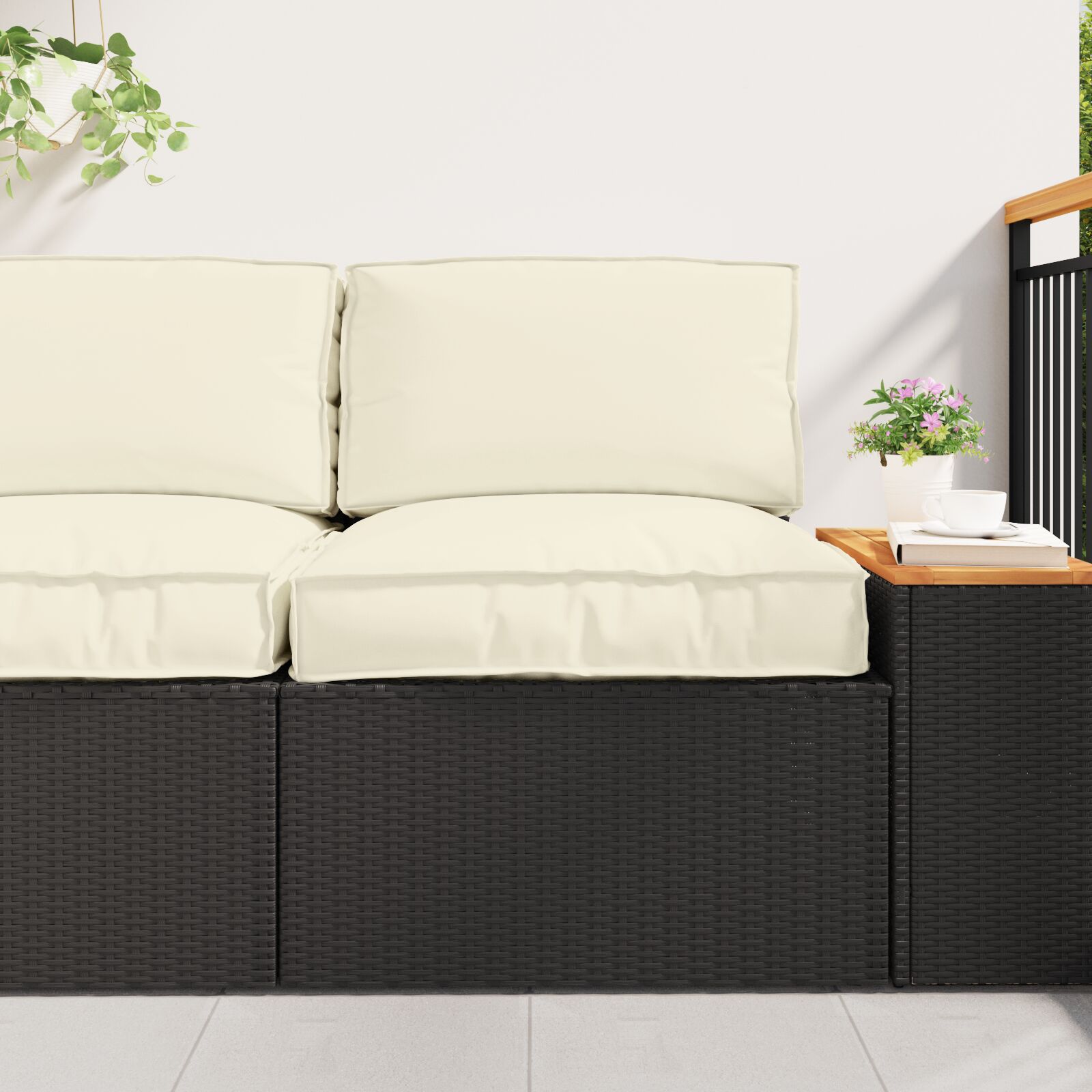 vidaXL Outdoor Kissen Creme Polyester 50x50 Wasserresistente Materialien