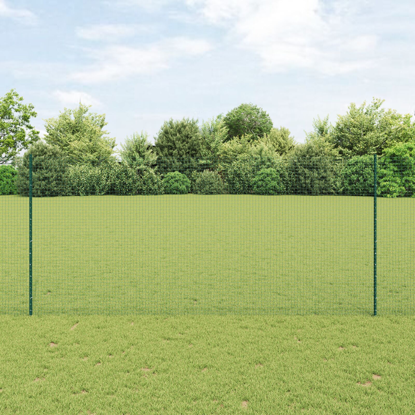 vidaXL Zavareni žičani ograđivač s 22 U stuba Zelena 1.4x50 m Čelik