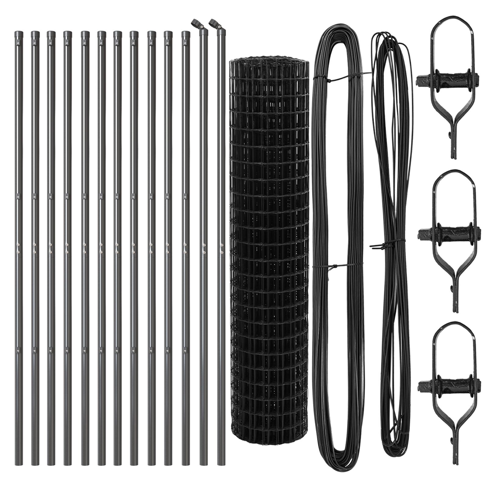 vidaXL Euro ograda Set od 2 Siva Čelik obložen prahom 25 x 1 m