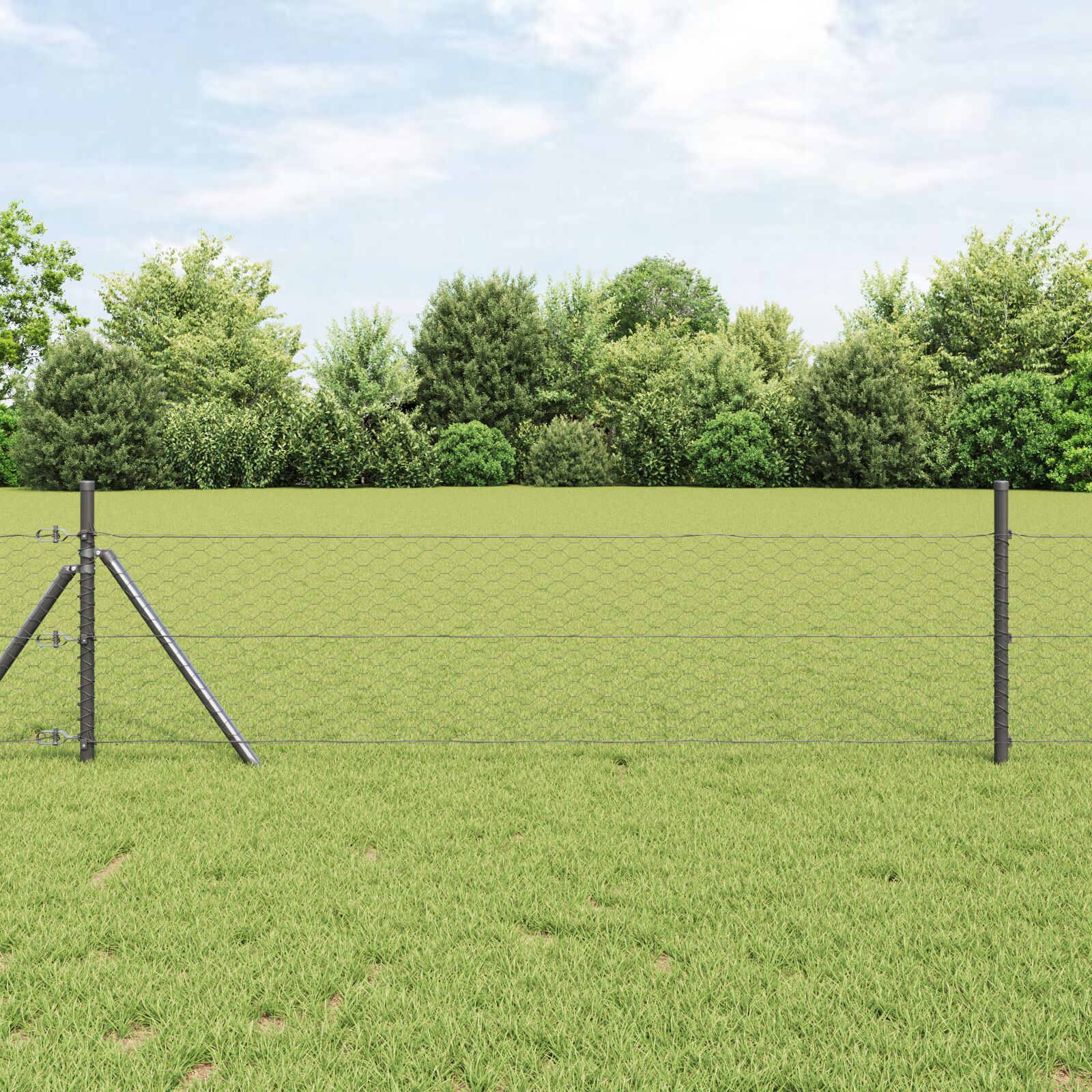 Hexagon Hegn Grå 0.4x100 m Stål