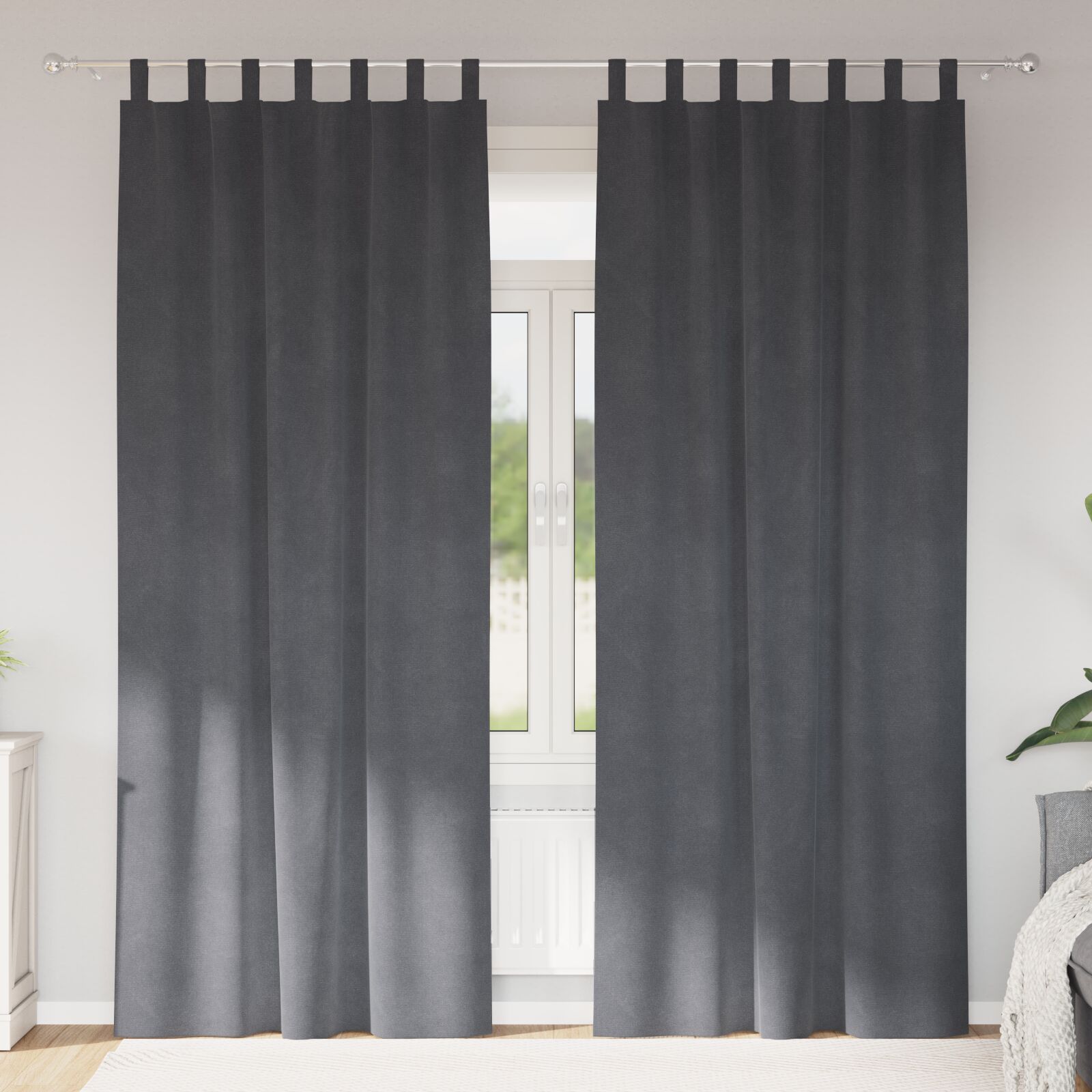 vidaXL Vorhänge Super Hellgrau Polyester 140 x 225 cm