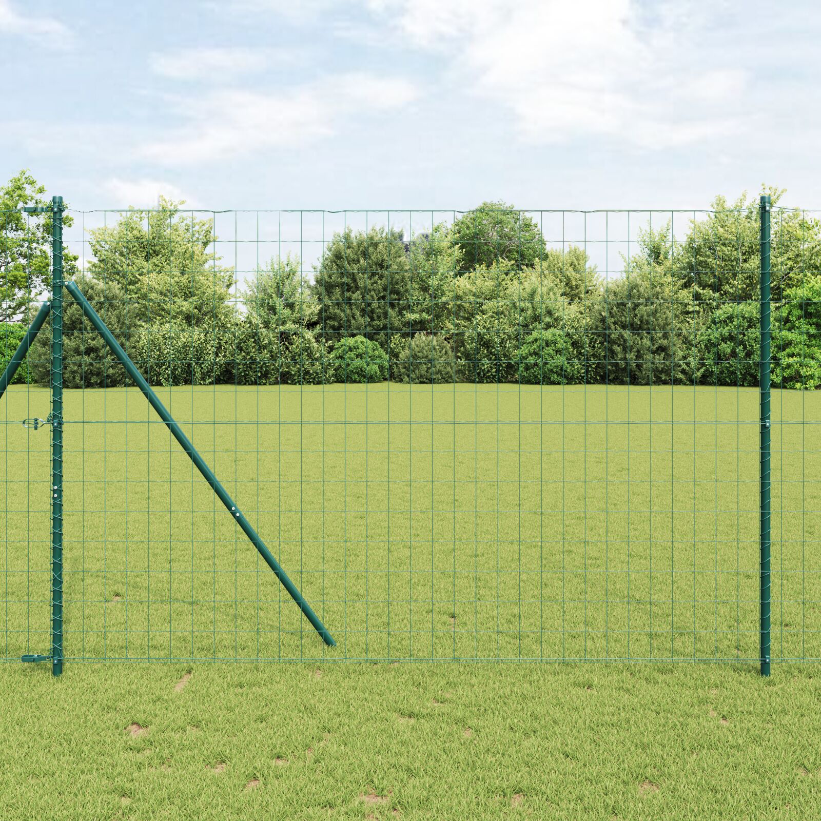 Euro Hegn med 7 Stænger 1.5x10 m Galvaniseret Stål Grøn