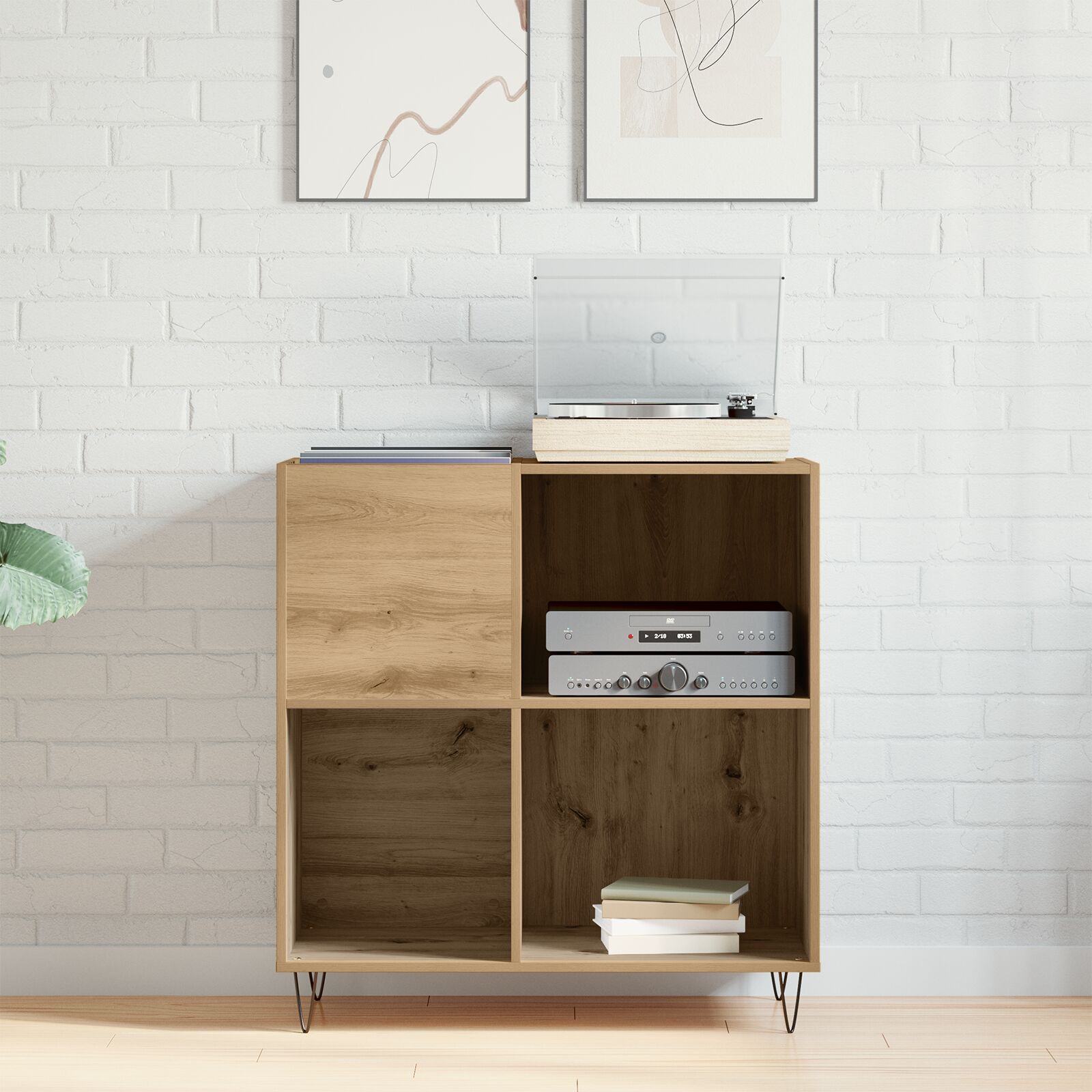 Record Cabinet Black 84.5x38x89 cm Engineered Wood vidaXL - Picture 34 of 117