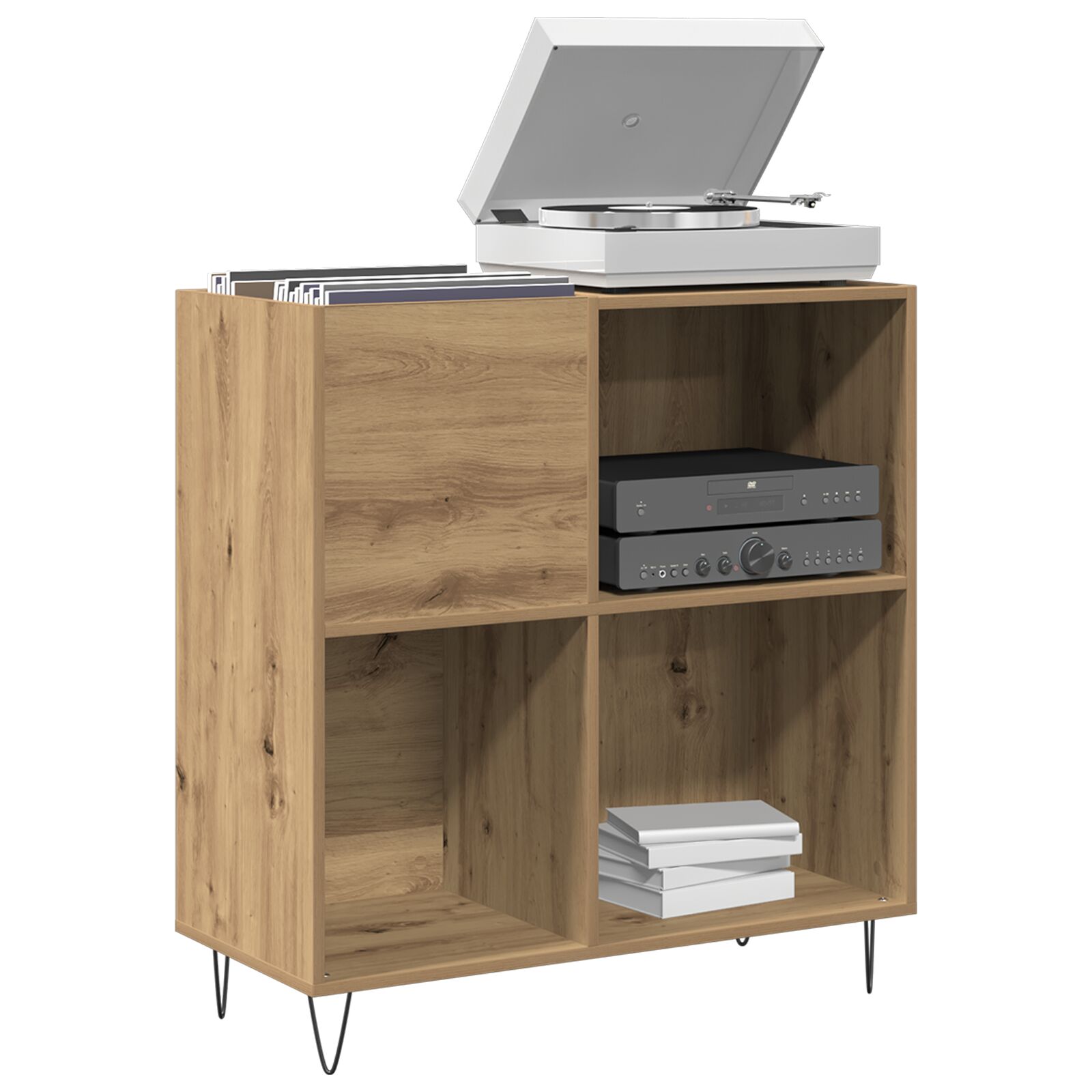 Record Cabinet Black 84.5x38x89 cm Engineered Wood vidaXL - Picture 33 of 117