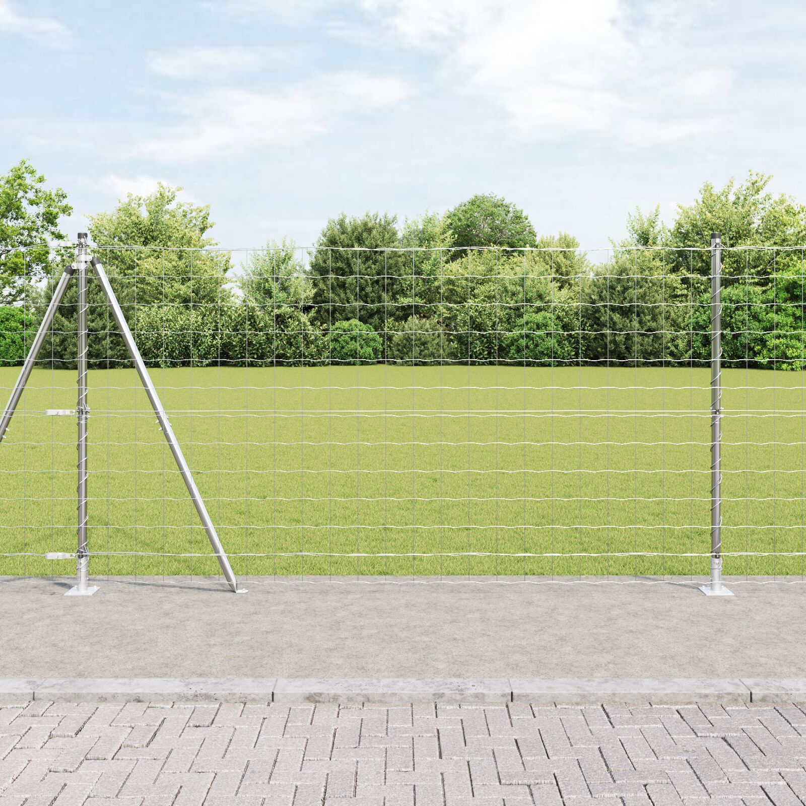 Euro Fence med 13 flangede posts 1.2x25 m Galvaniseret Stål