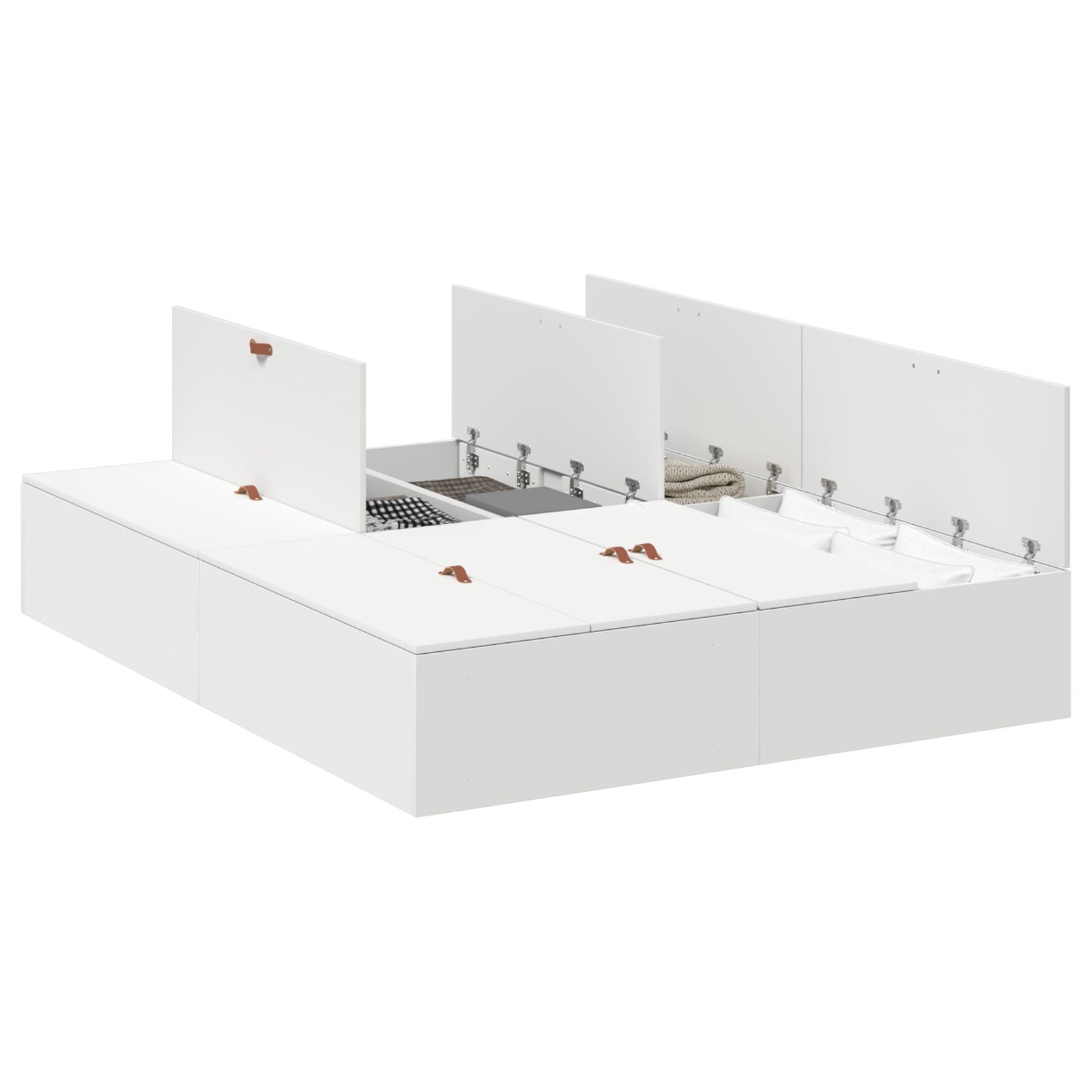vidaXL Cadru de Pat Alb MDF 140 x 200 cm Cadru cu Depozitare