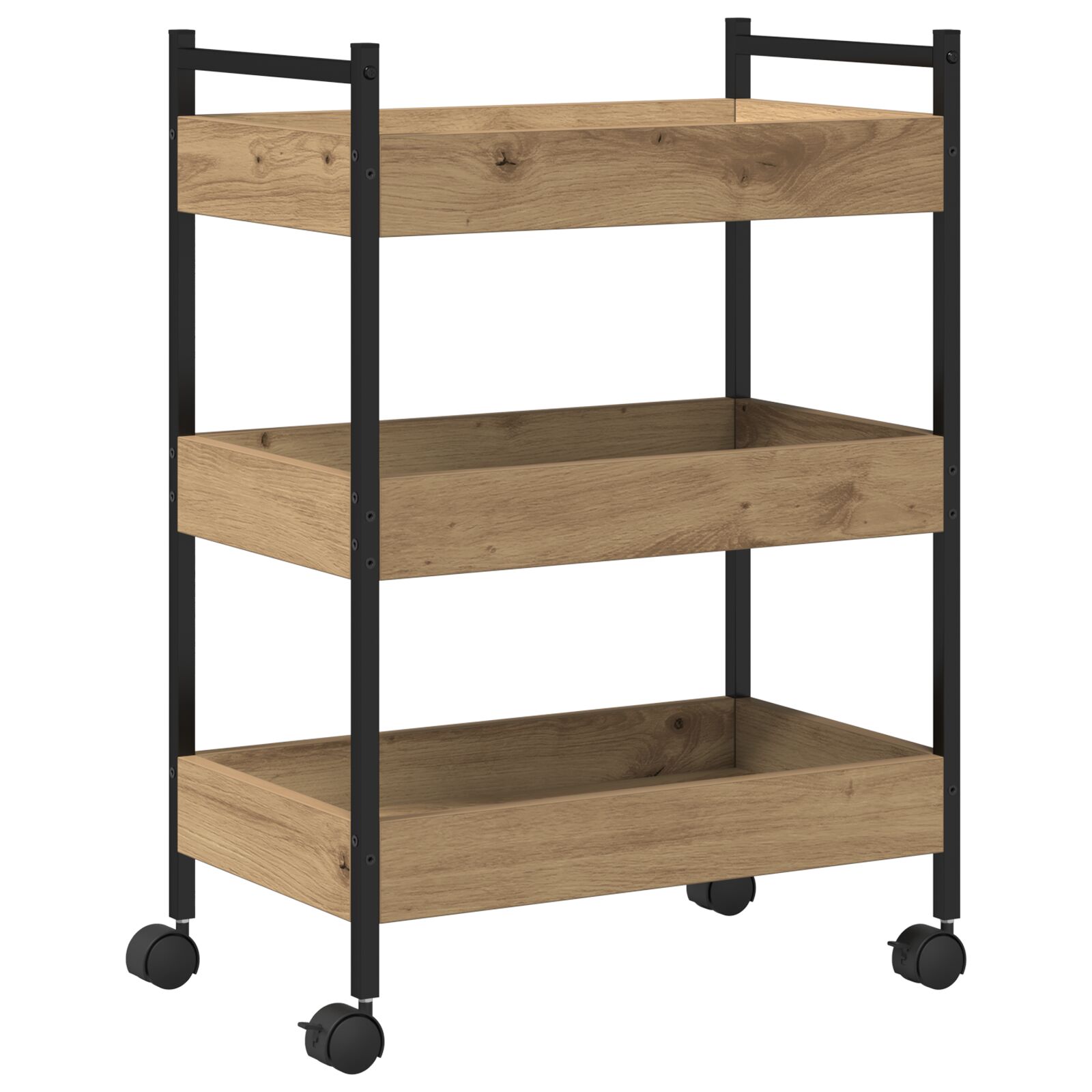 vidaXL Troler de bucătărie Stejar Artisan 50x30x70 cm Lemn prelucrat