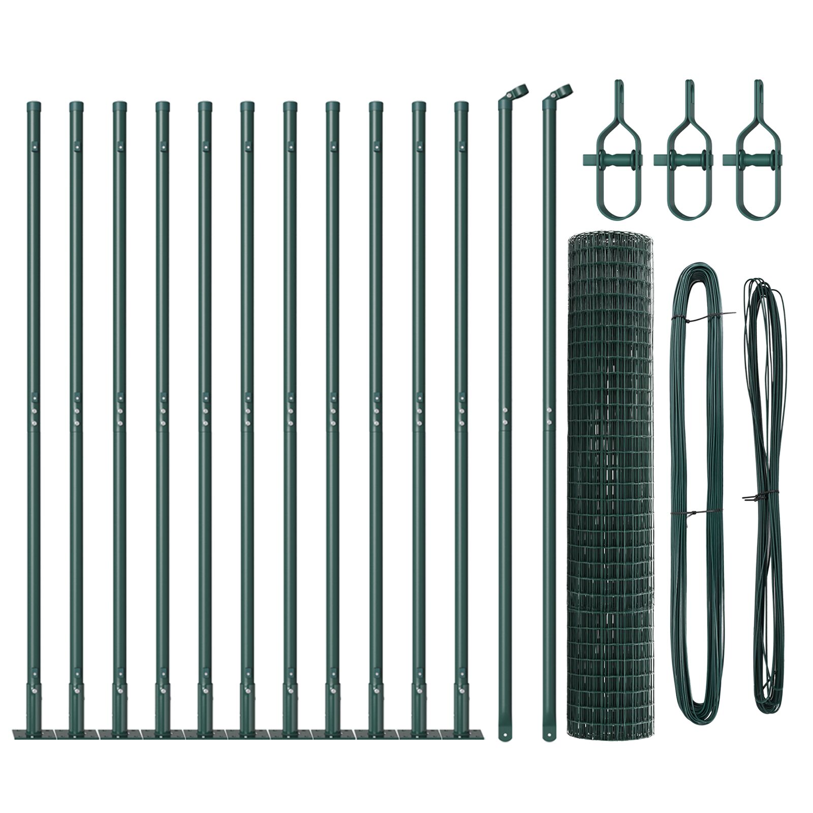 vidaXL Euro Ograda Set od 2 Zelena Metal 25 x 1.2 m Izdržljivo