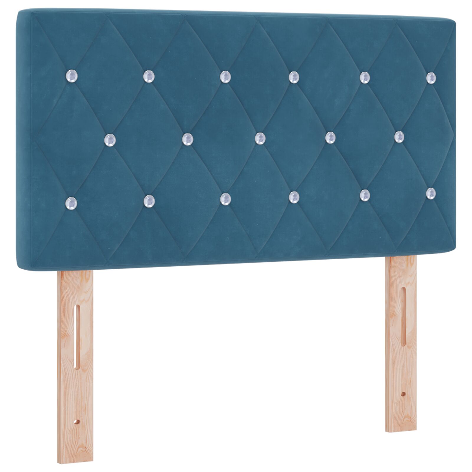 Sengegavl Crystal Button Tufted Mørk Blå 80 cm Fløjl