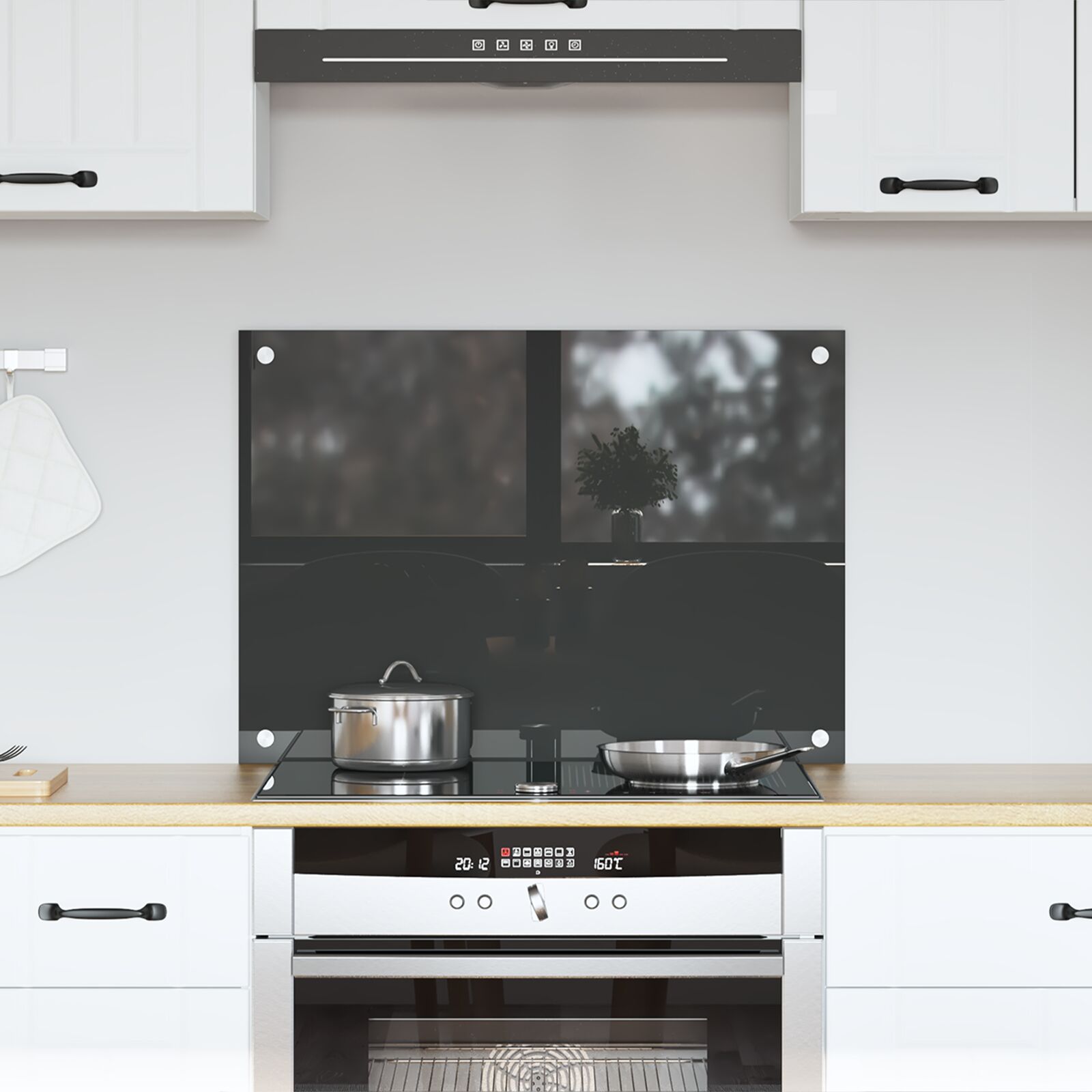 Köögi Splashback Tume Hall 70x50x0,6 cm Karastatud Klaas