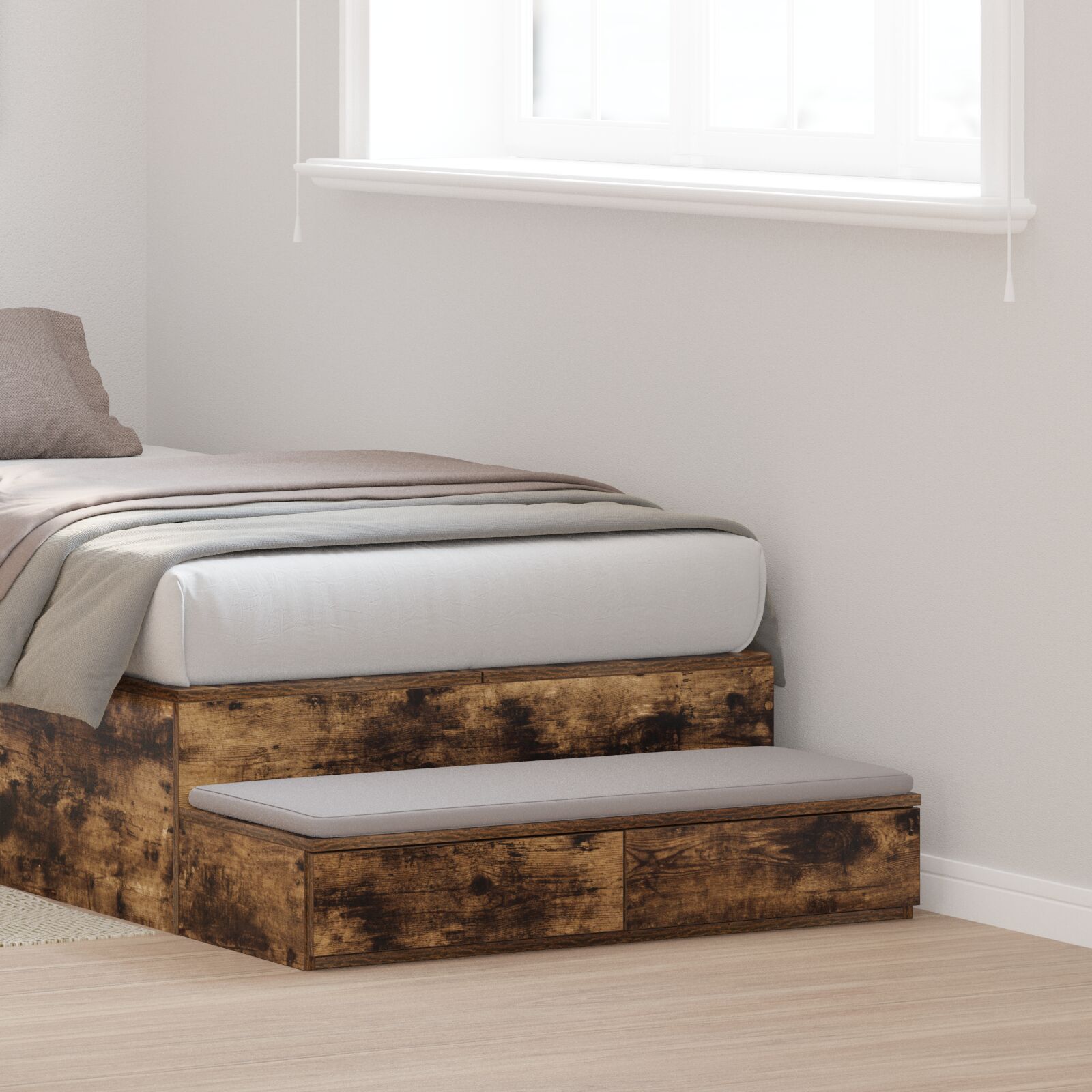 Bed Drawers Smoked Oak 80x36,5x16,5 cm Engineered Wood