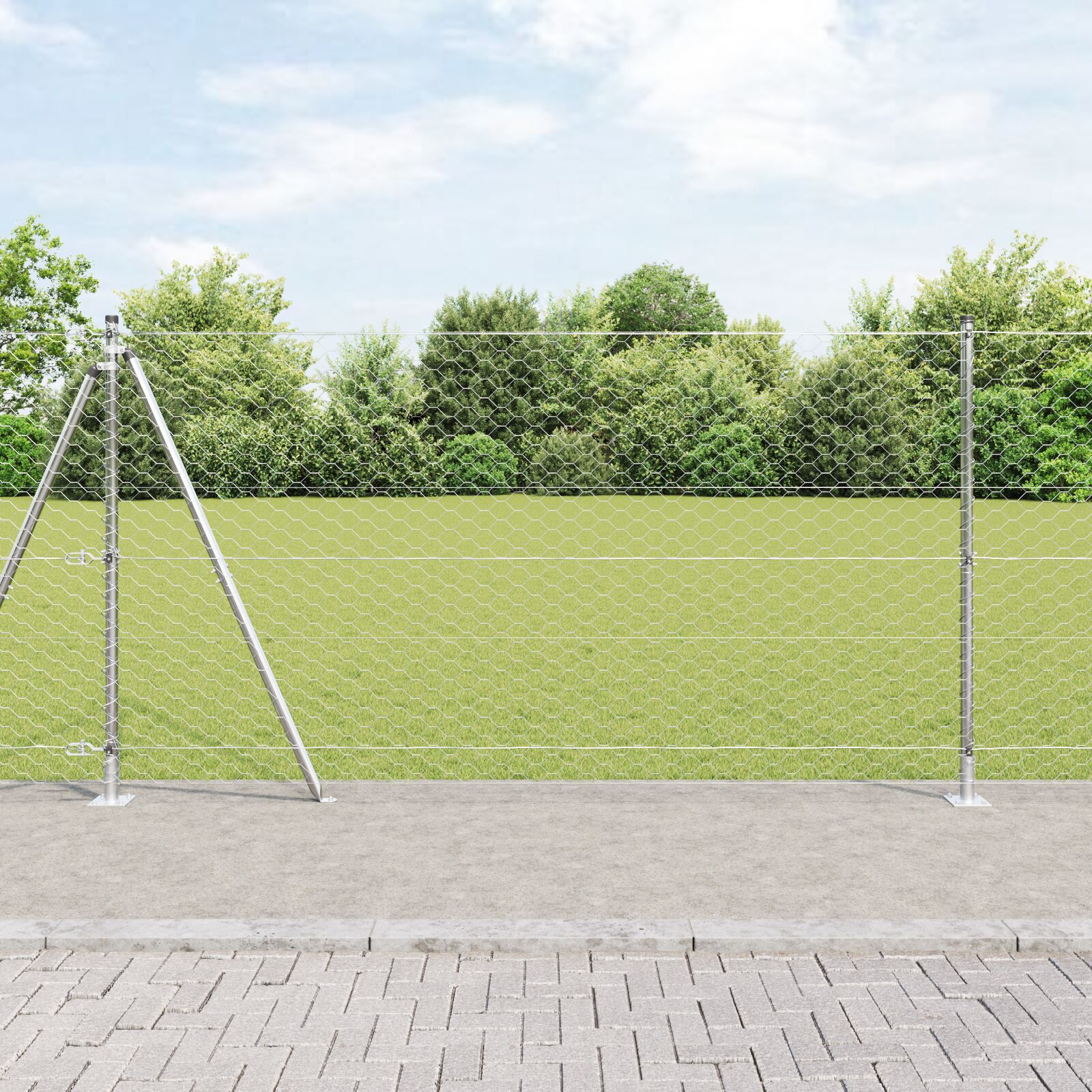 Indhegning sæt Sæt af 2 Galvaniseret stål 25 x 1,2 meter Holdbart