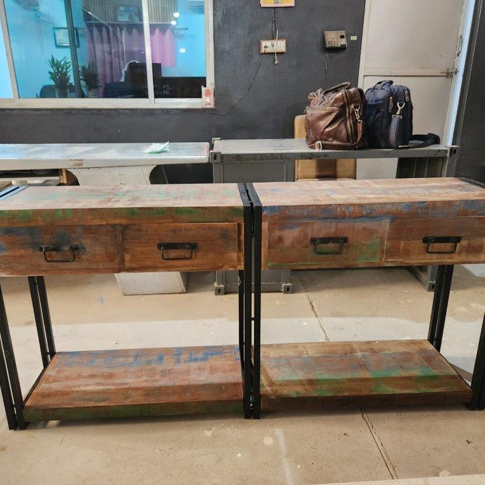 vidaXL Masă de consolă  cu sertare 160x33x75 cm din lemn recuperat solid