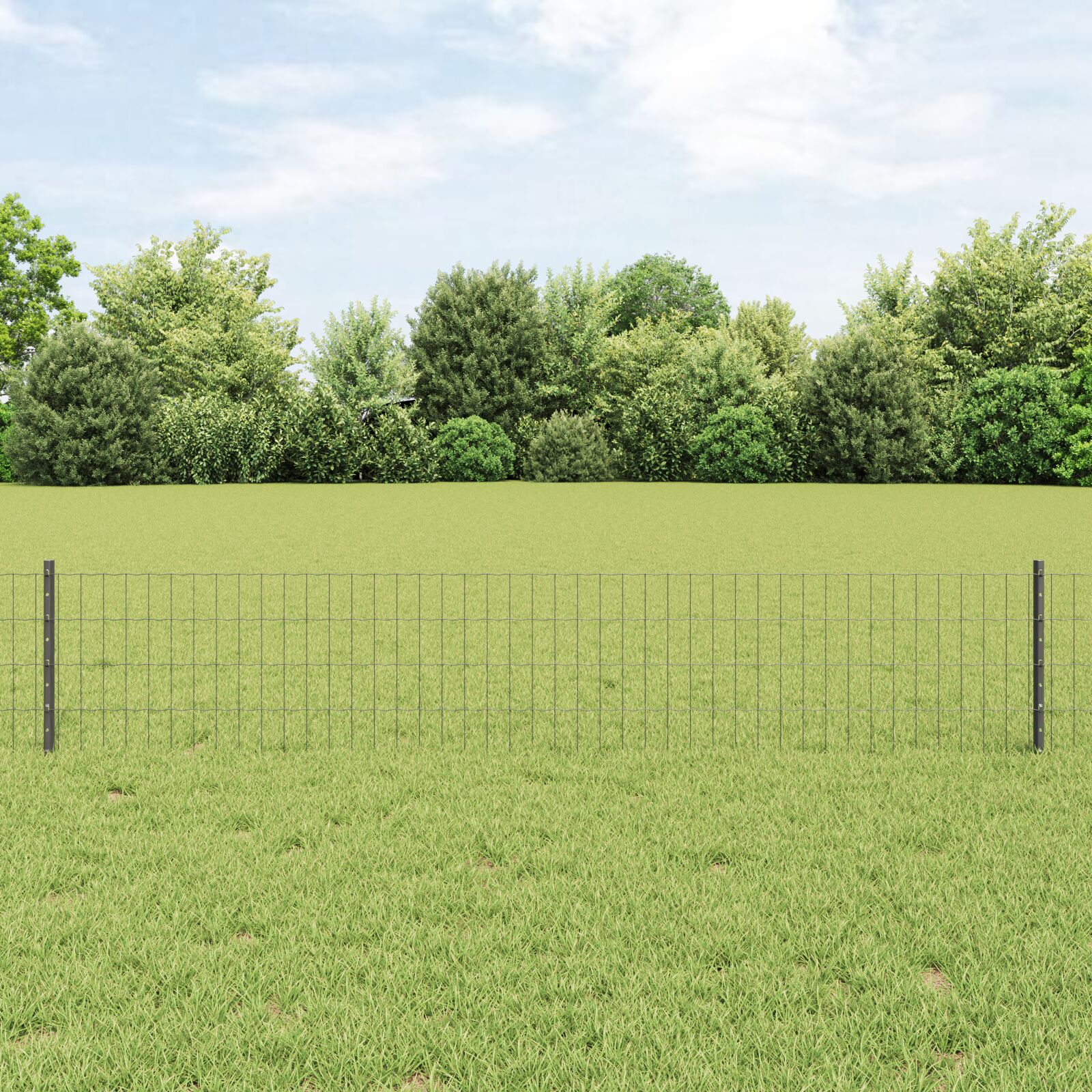 vidaXL Set euro ograde Set od 3 Siva Metal 50 x 0.4 m