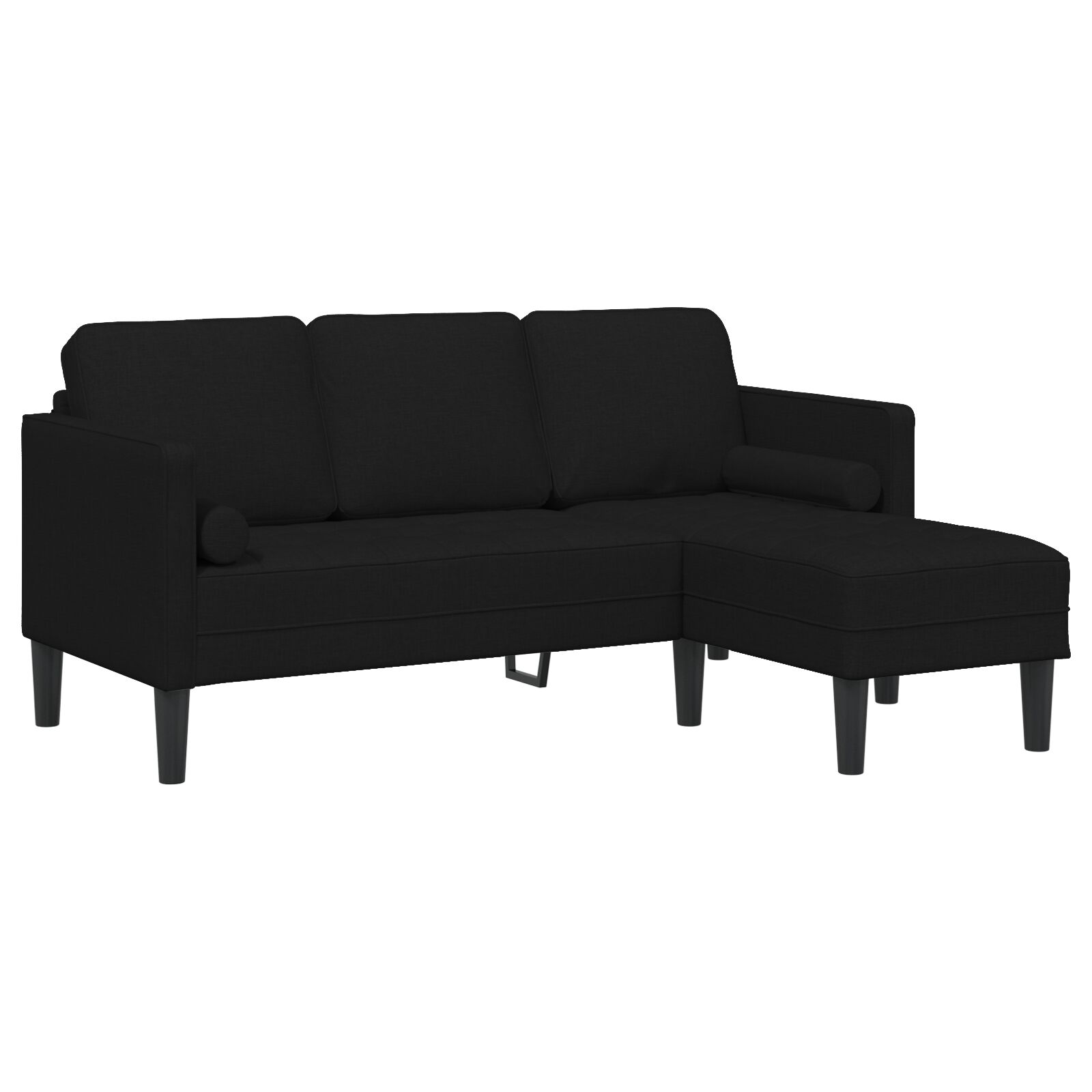 vidaXL 3-sjedalna L-sofa Crna 160 cm Tkanina