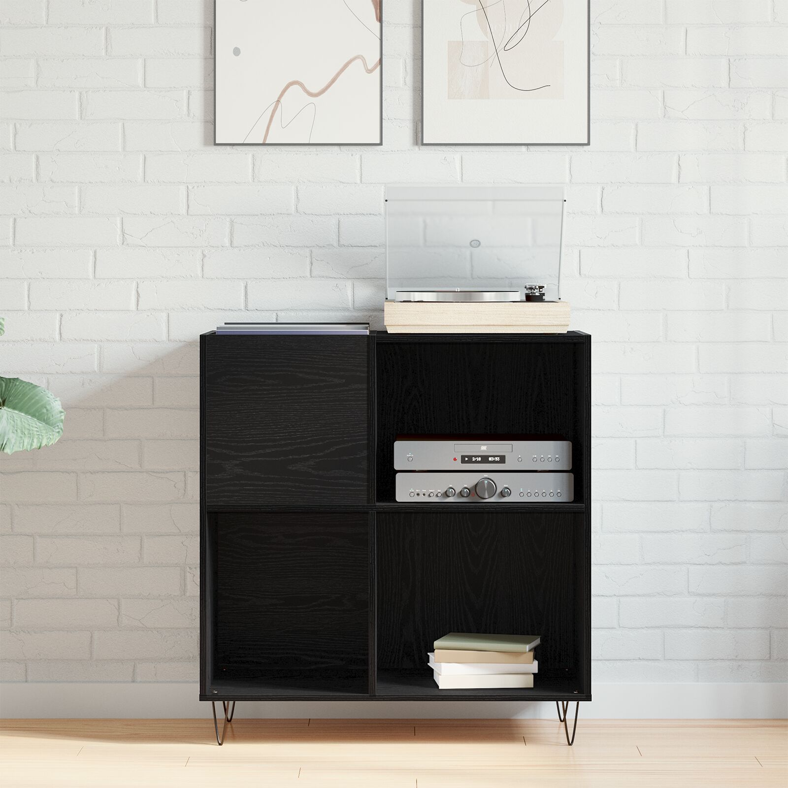Record Cabinet Black 84.5x38x89 cm Engineered Wood vidaXL - Picture 24 of 117