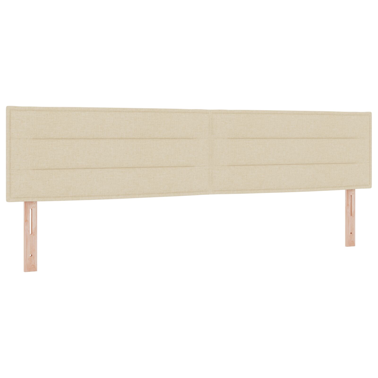 Sengegavl Linje Design Creme 200 cm Stof