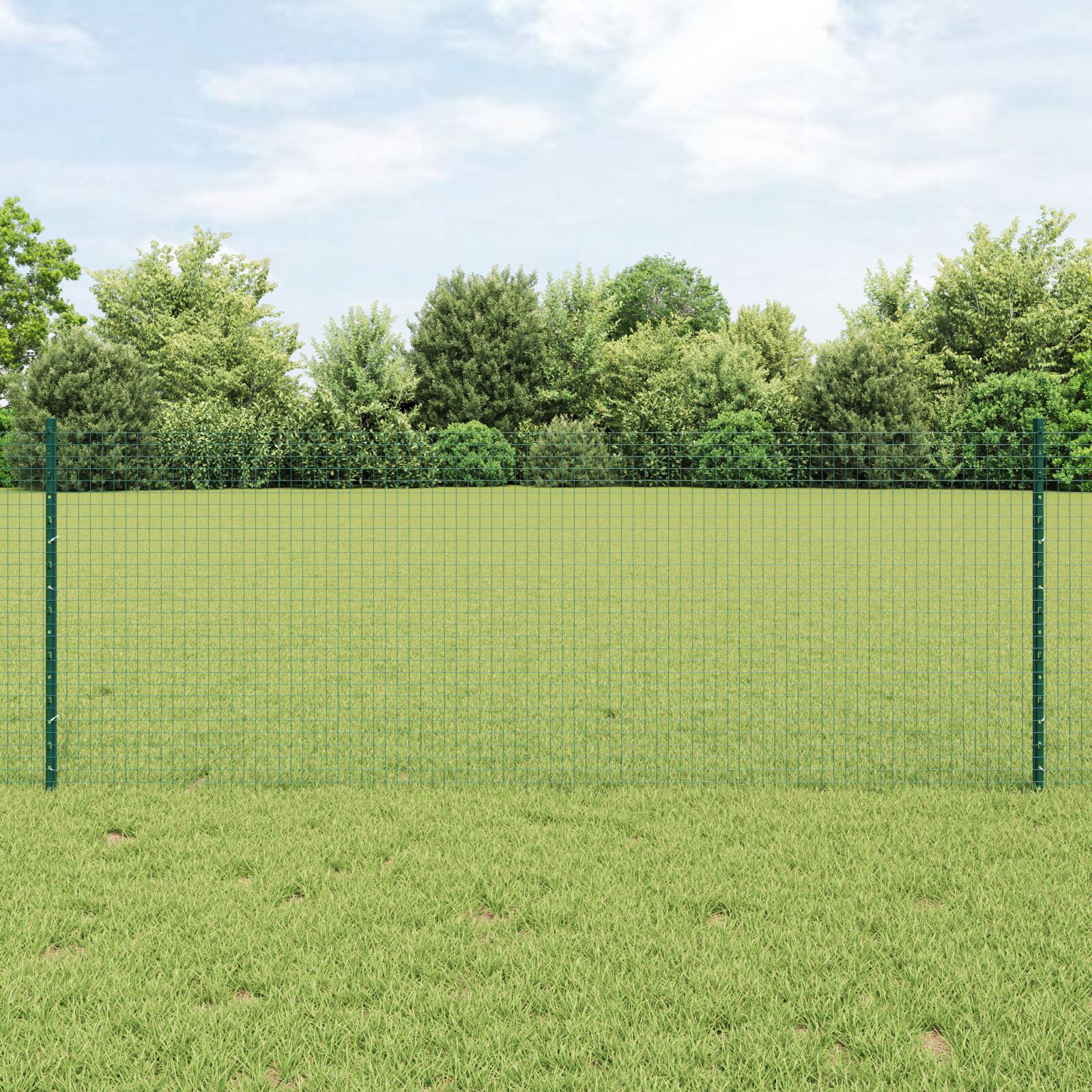 vidaXL Zavarena žičana ograda s 22 U postova Zelena 0.8x50 m Čelik