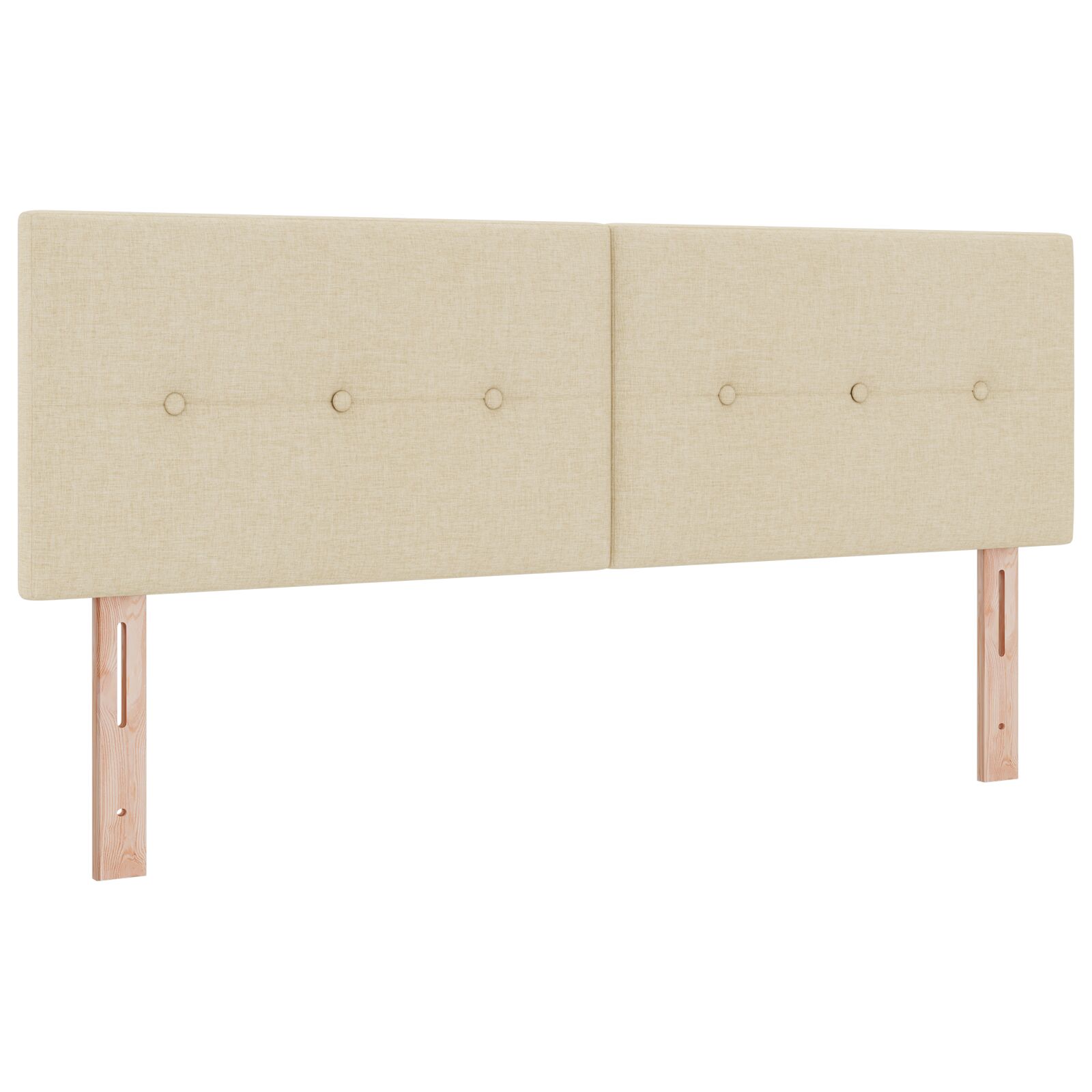 Hovedgavl Knapbunke Creme 160 cm Stof