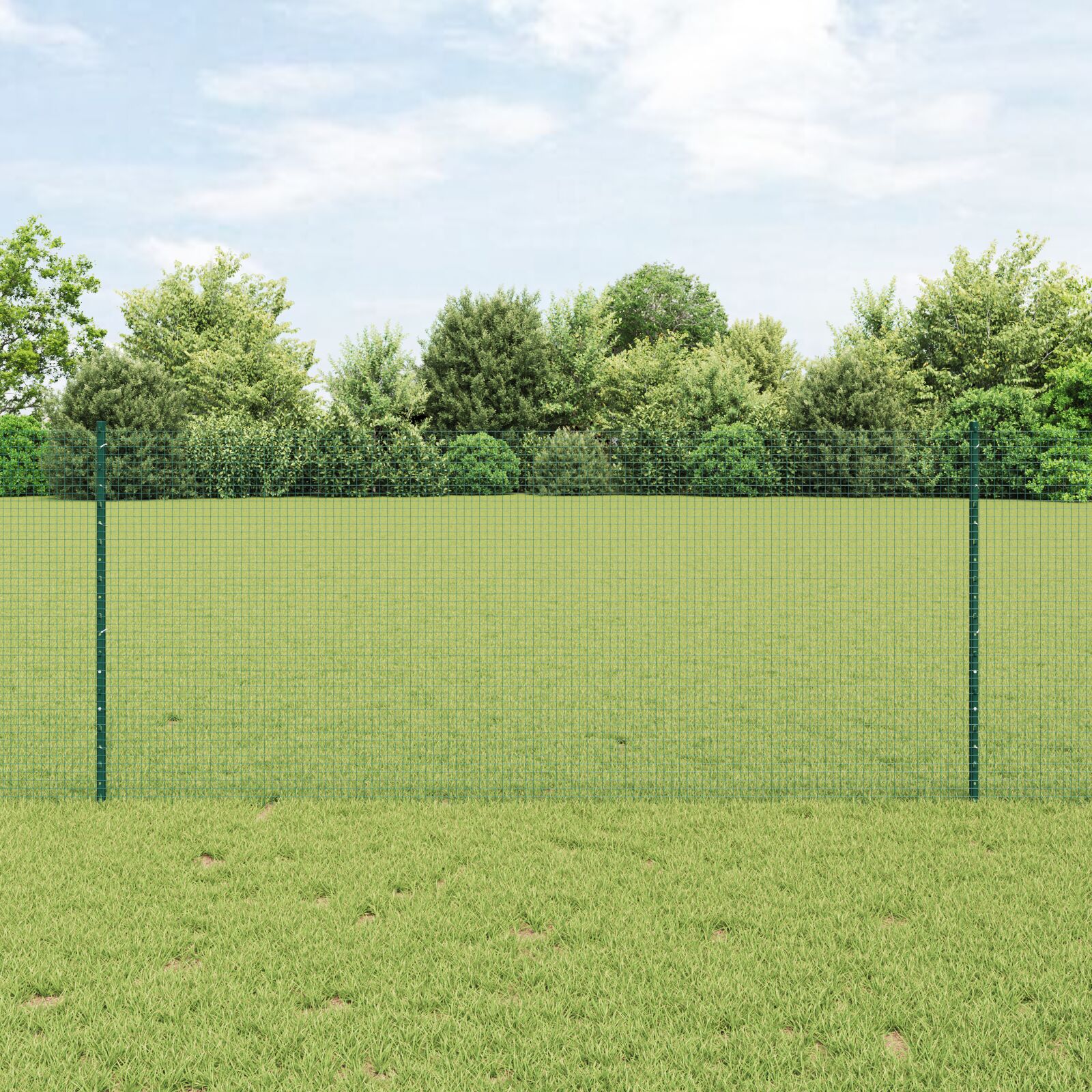 vidaXL Zavarena Žičana Ograda sa 22 U Stuba Zelena 1x50 m Čelik