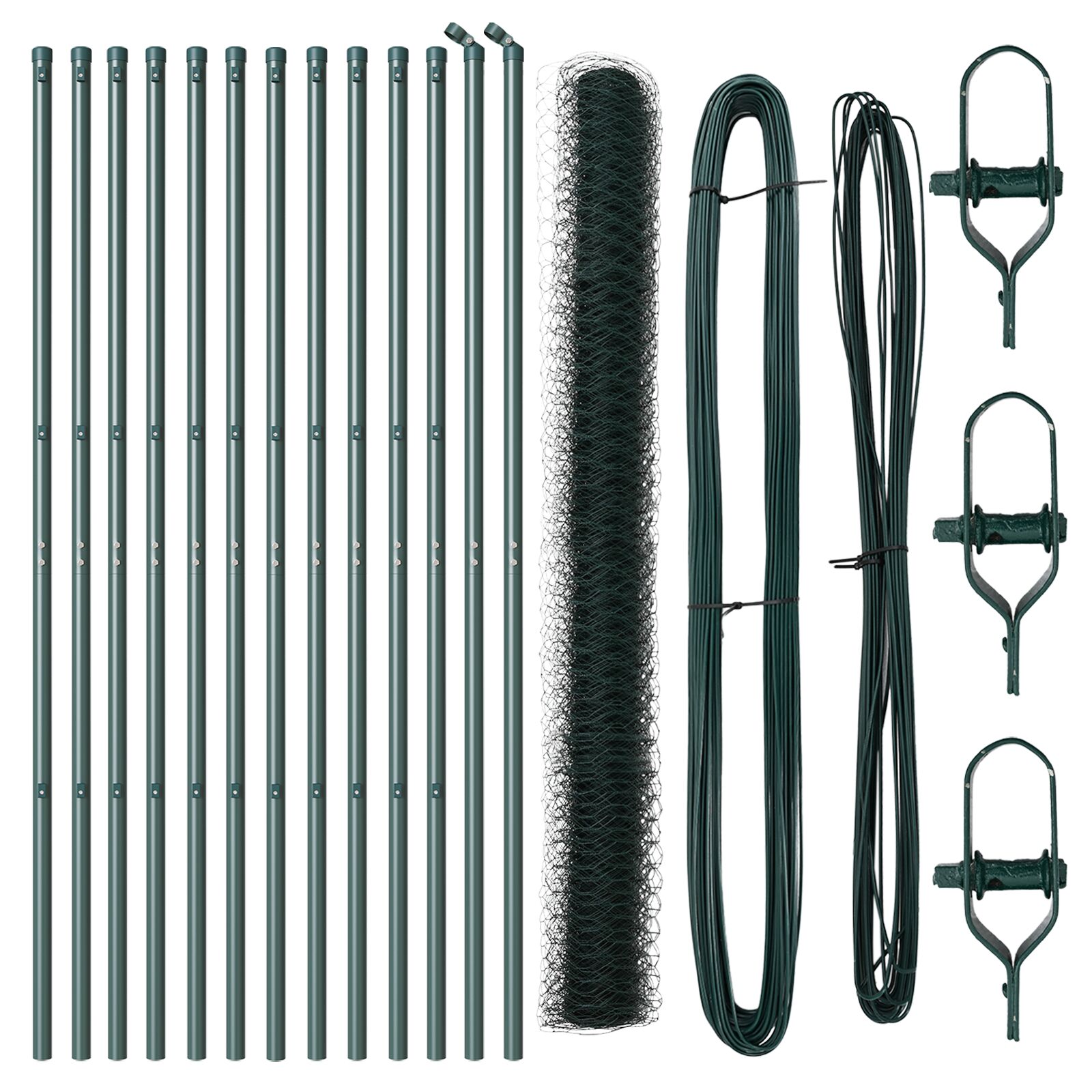 vidaXL Set ograde Set od 2 Zeleni Metal 25m x 1.5m Izdržljiv