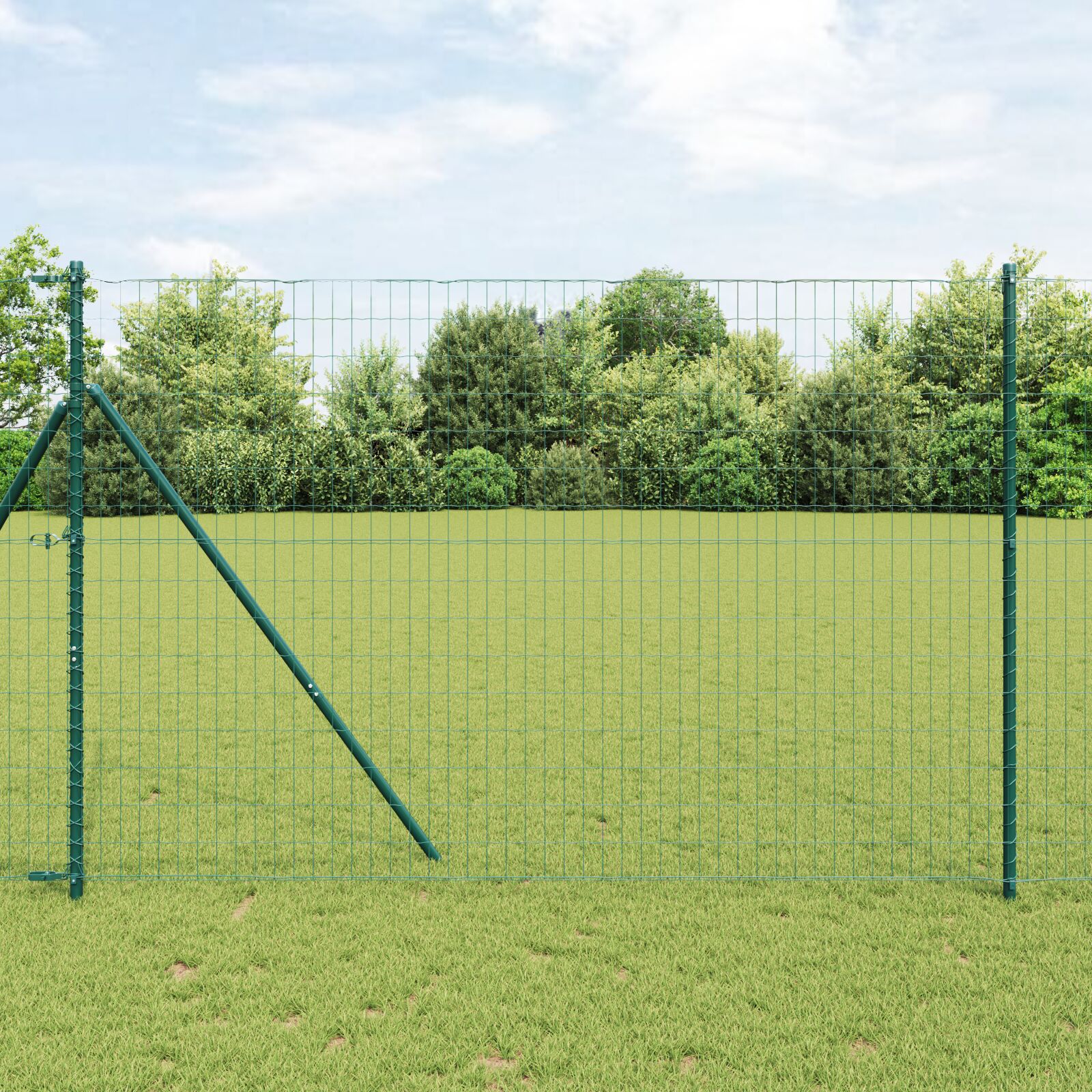 Euro Hegn med 7 Stænger 1,5x10 m Galvaniseret Stål Grøn