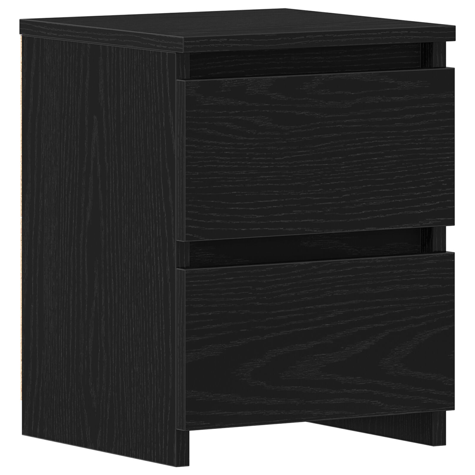 vidaXL Noptieră cu Sertare Negru Stejar 30x30x40 cm