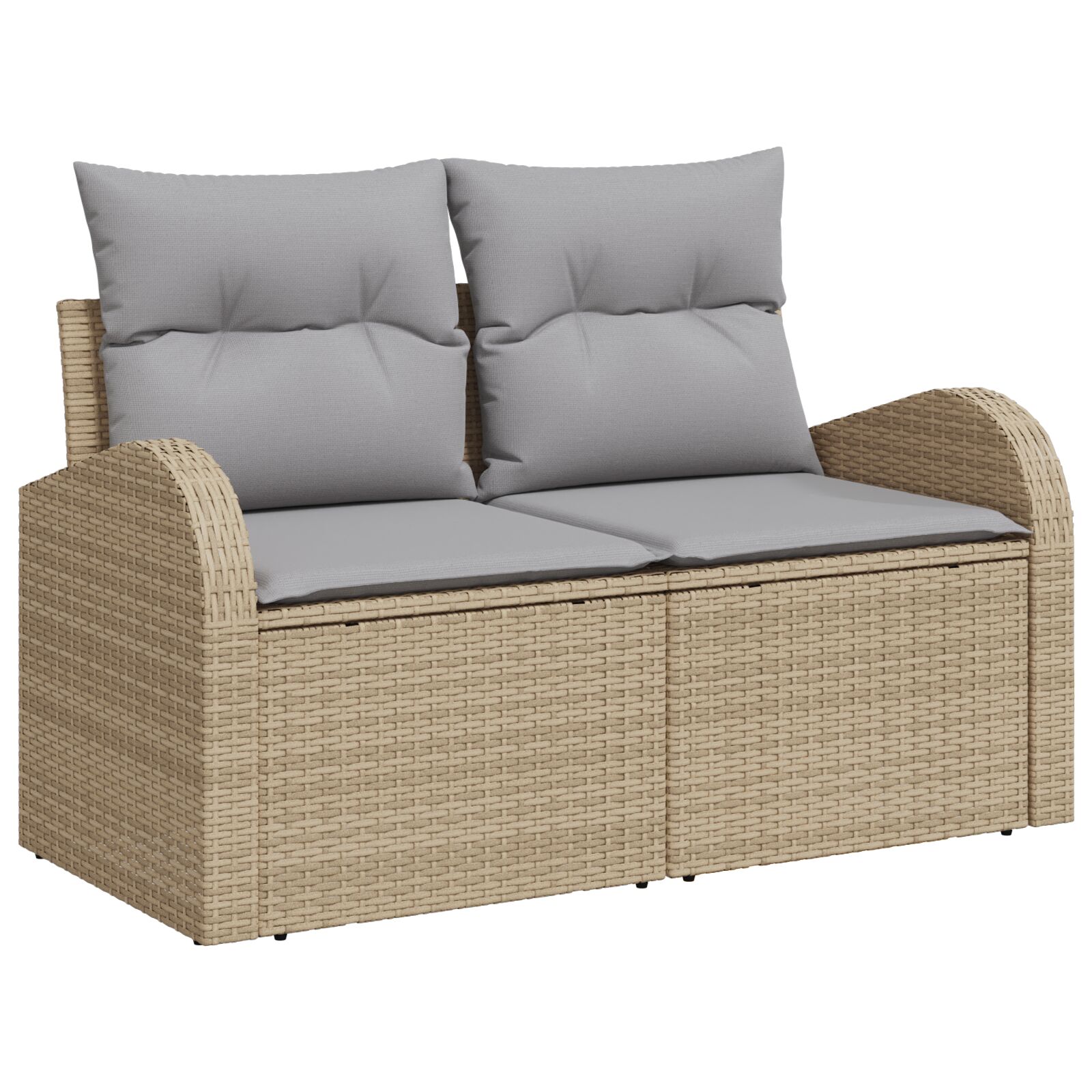 vidaXL 6-delige Tuin Sofa Set met Kussens Beige Poly Rattan Acacia - Afbeelding 7