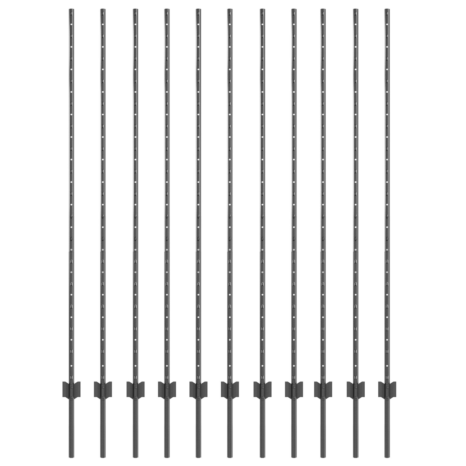 plotové stĺpy 22 kusov U-tvarovaný sivý 160 cm oceľ 42006289