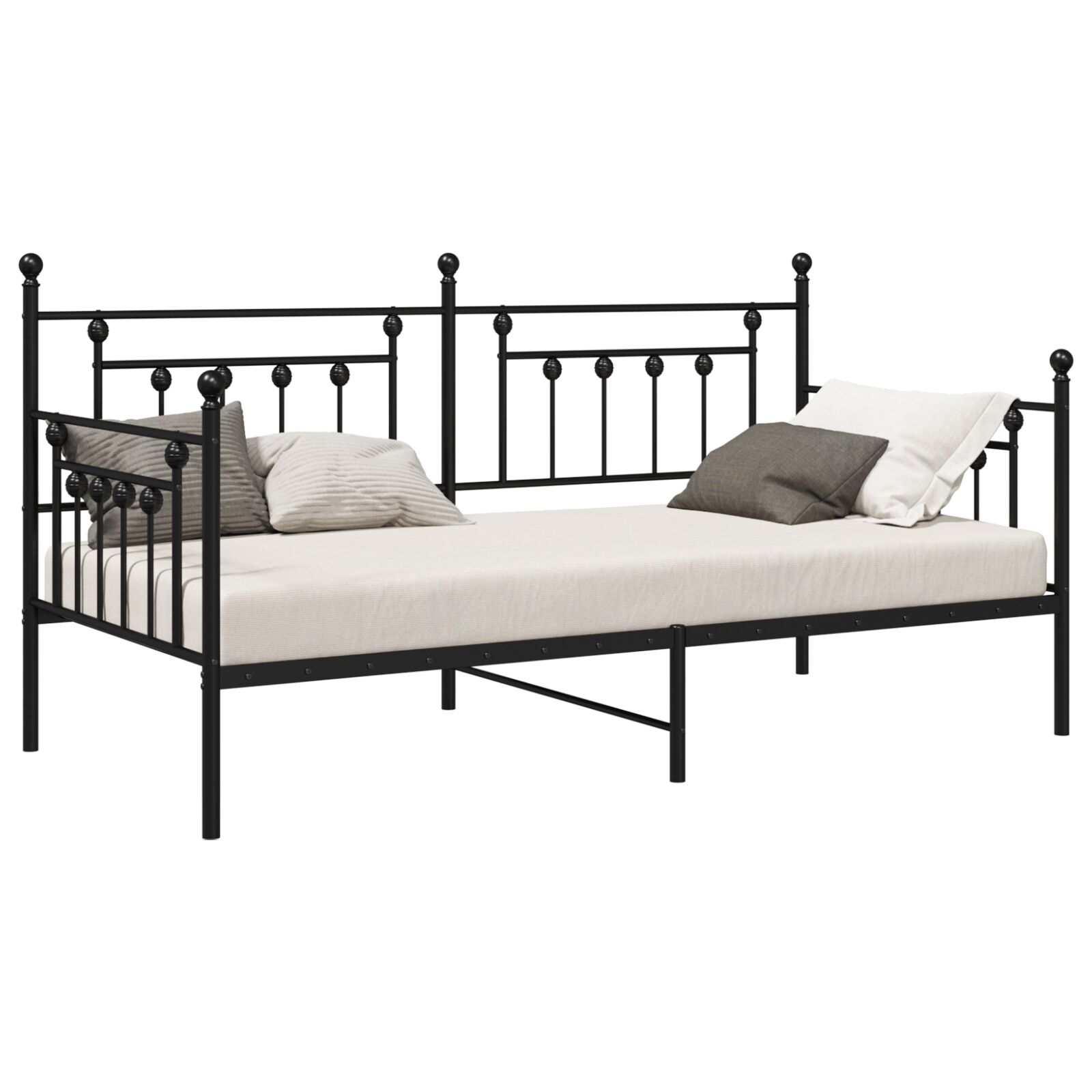 Okvir za krevet s danom Crna 100x190 cm Čelik