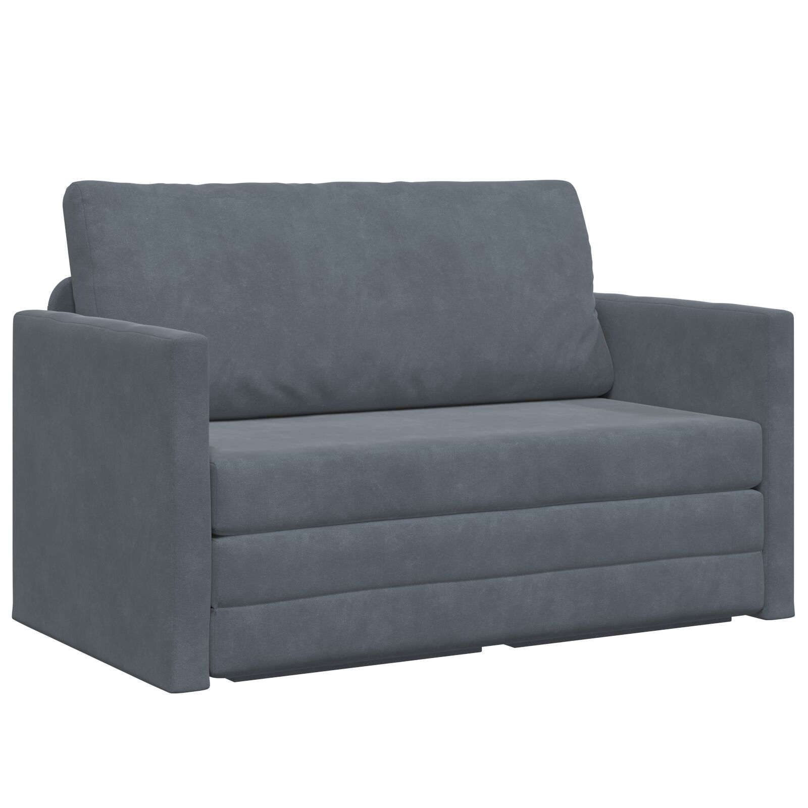 vidaXL Kauč na razvlačenje 2-u-1 Tamno siva 124x204x61 cm Velur