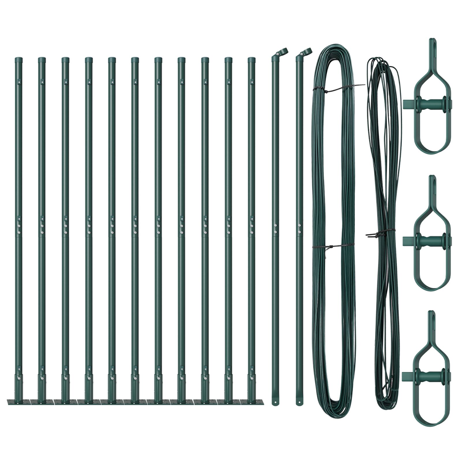 Plotové stĺpiky s podložkami 13 ks Ø32mm 88,5cm Pozinkovaná oceľ 42004297