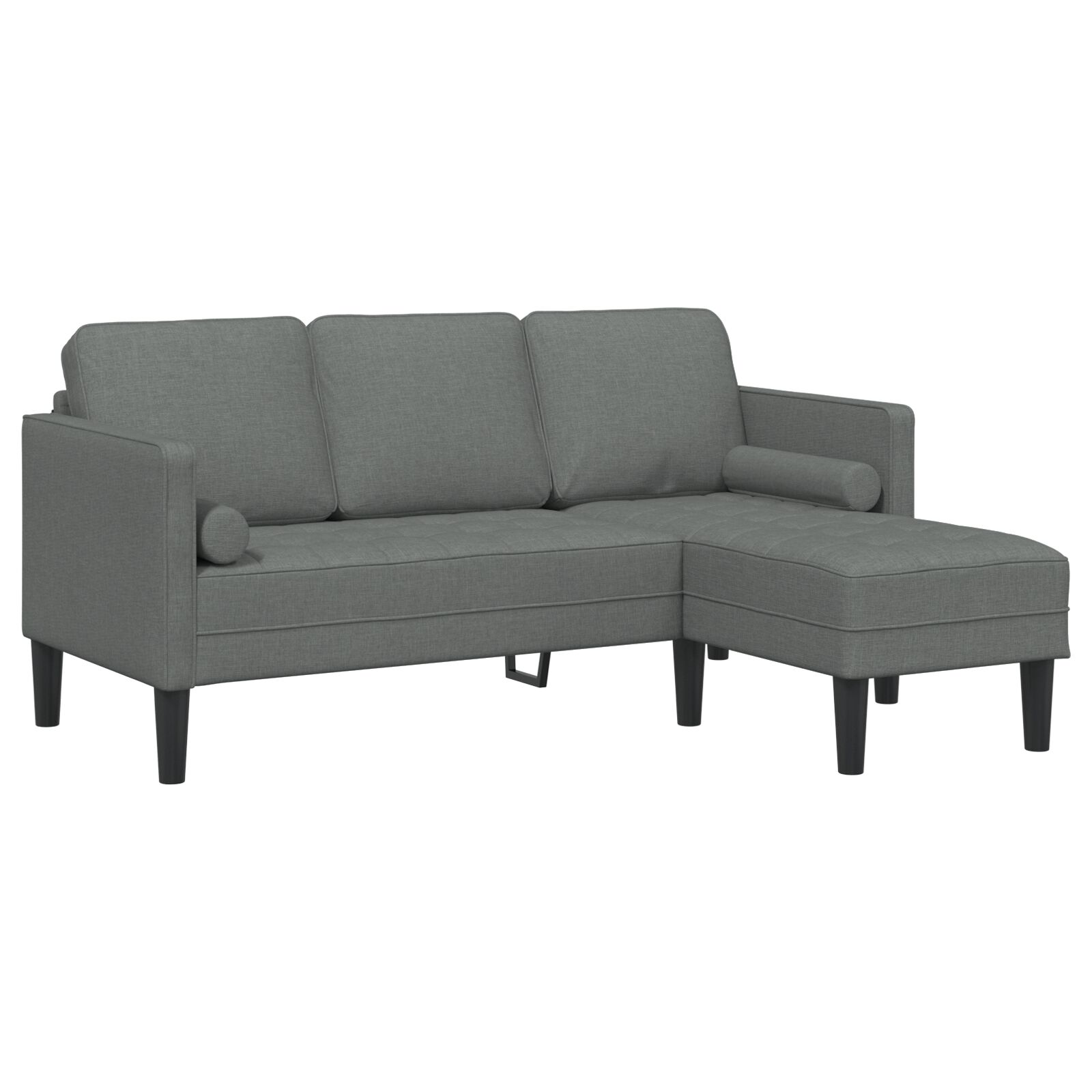 vidaXL Kutna sofra za tri osobe Tamno siva 160 cm Tkanina