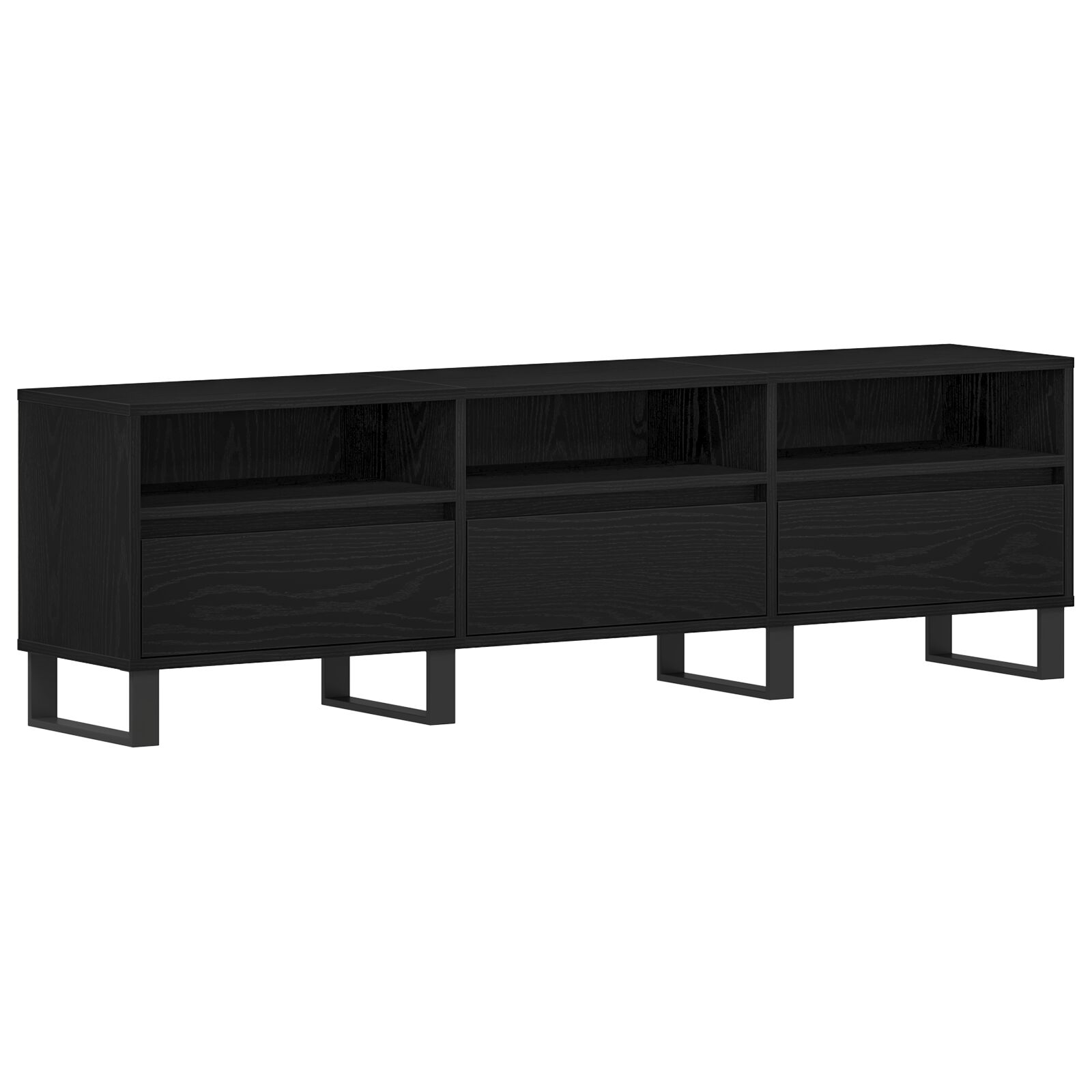 vidaXL Cabinet TV Negru Stejar 150x30x44,5 cm Lemn prelucrat