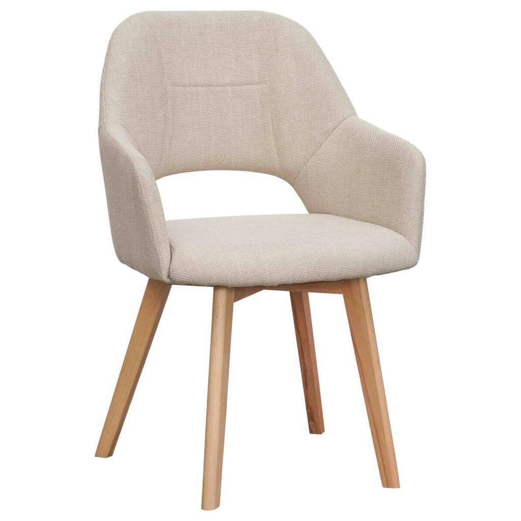 Armlehnstuhl Stade beige natur Polyester Buche B/H/T: ca. 57x87x62 cm