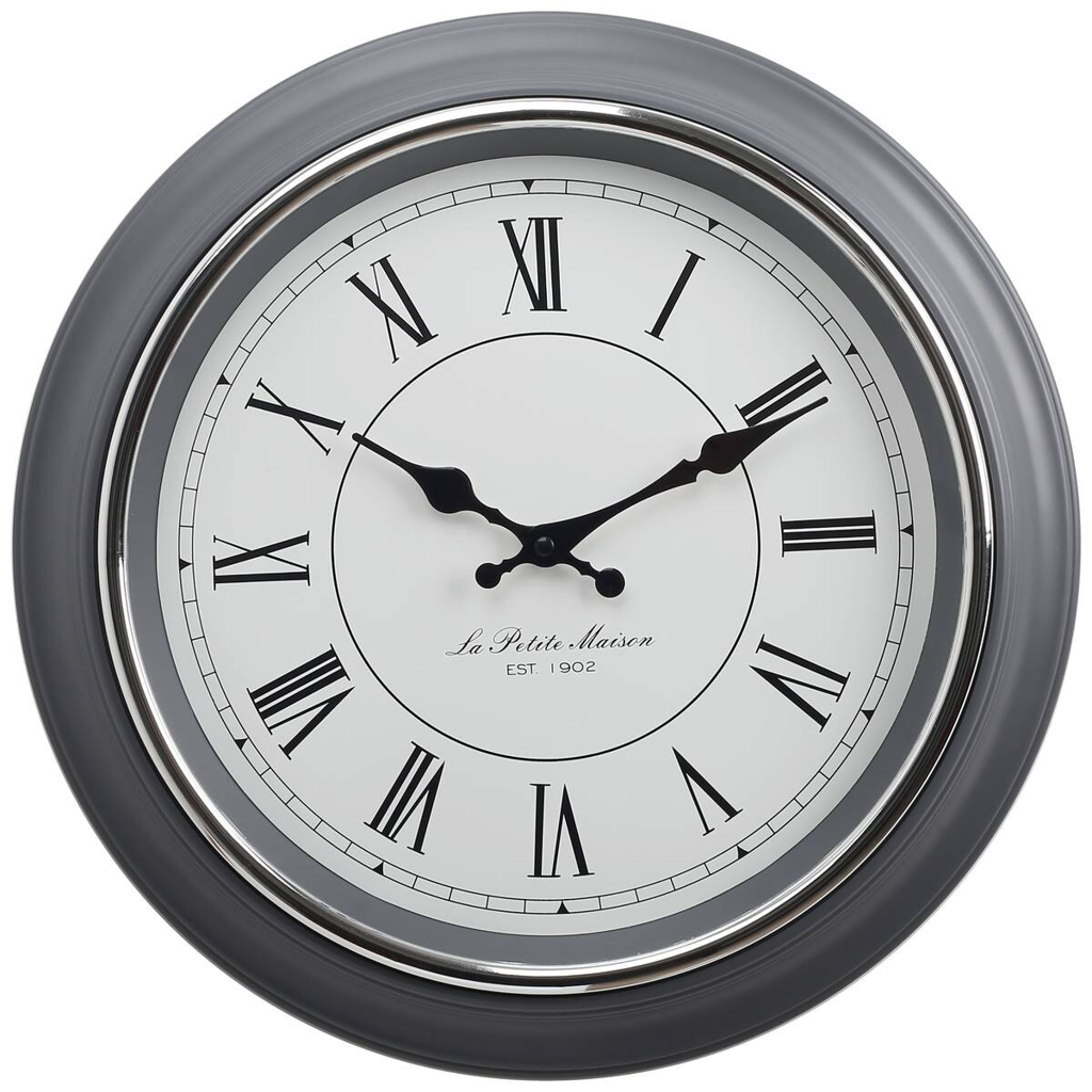 Mebus Wanduhr grau D: ca. 38 cm