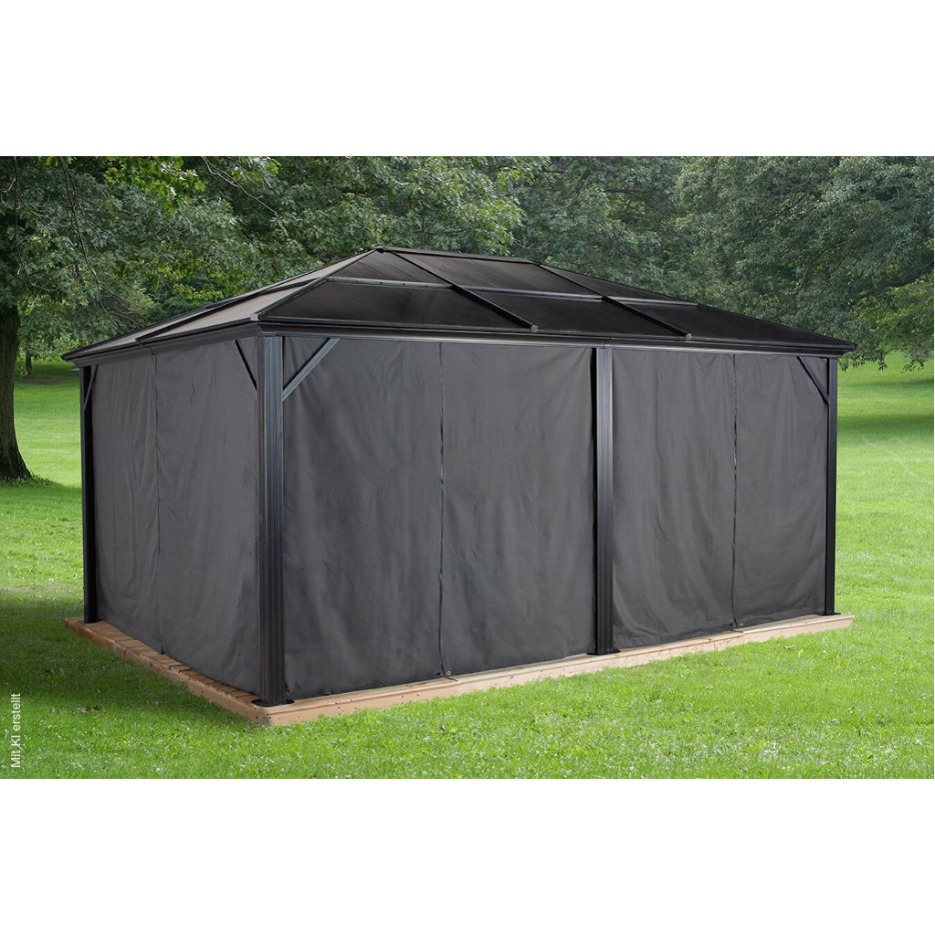 Sojag Pavillon-Vorhang-Set Meridien grau Polyester